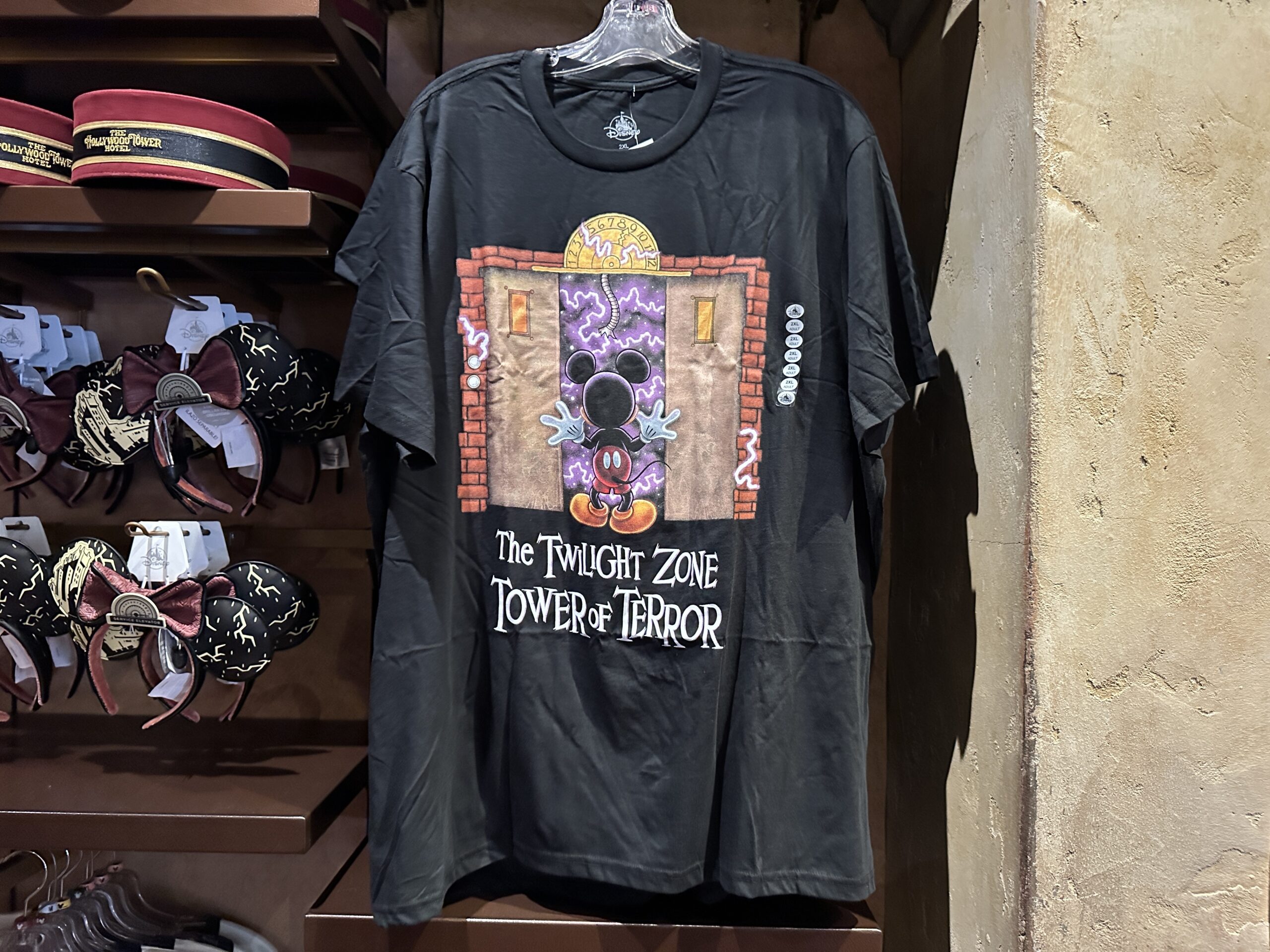 Disney has resurrected a vintage Twilight Zone Tower of Terror t-shirt design featuring Mickey Mouse.