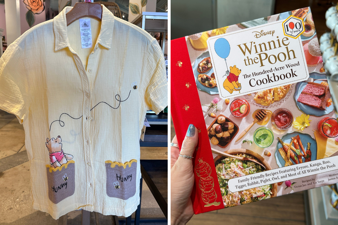 Winnie the Pooh apparel and books now available at Disney Springs in Walt Disney World.