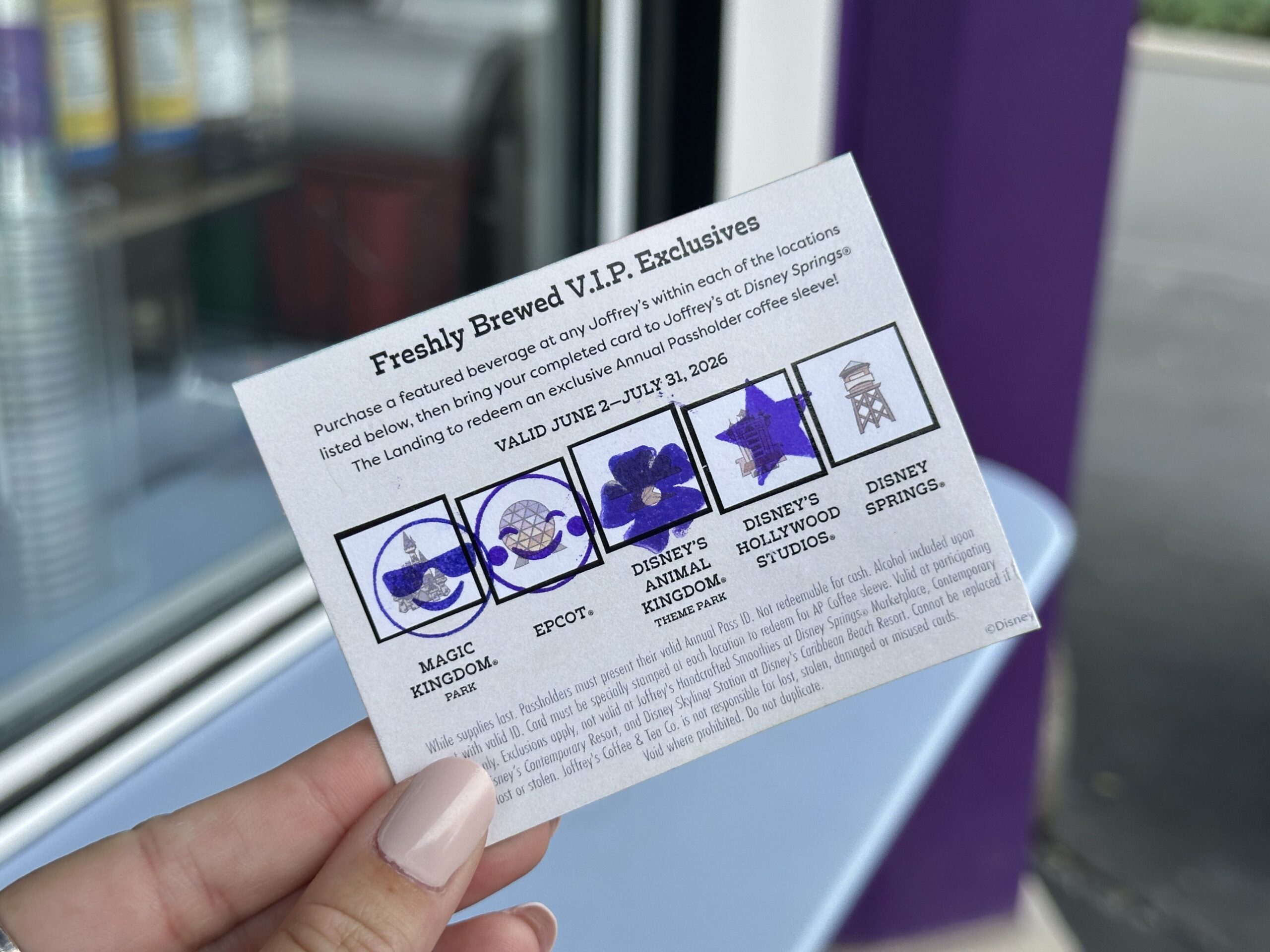 The Joffrey's Coffee Challenge is open from June 2 through July 31, 2026 for V.I.PASSHOLDER Summer Days. There are five Passholder-exclusive drinks available at the four theme parks and Disney Springs.