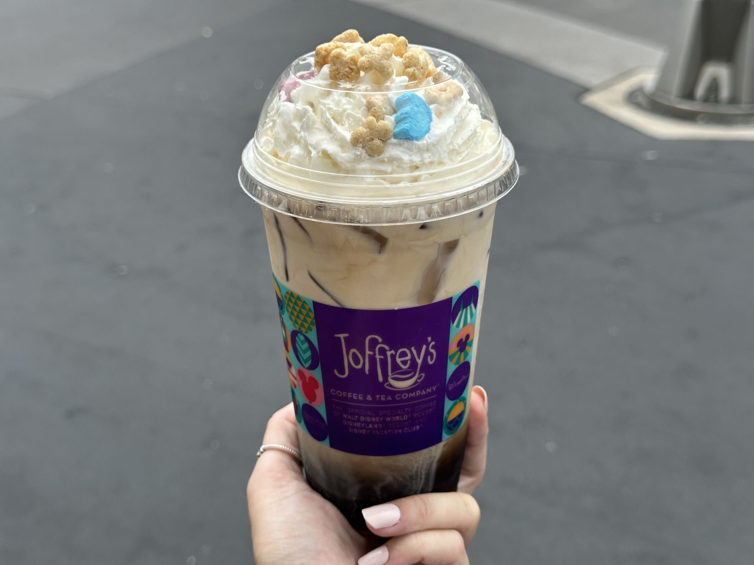 A dreamy blend of cold brew, toasted marshmallow syrup and a splash of cream pixie-dusted with sweetened cereal, whipped cream and fluffy marshmallows on top