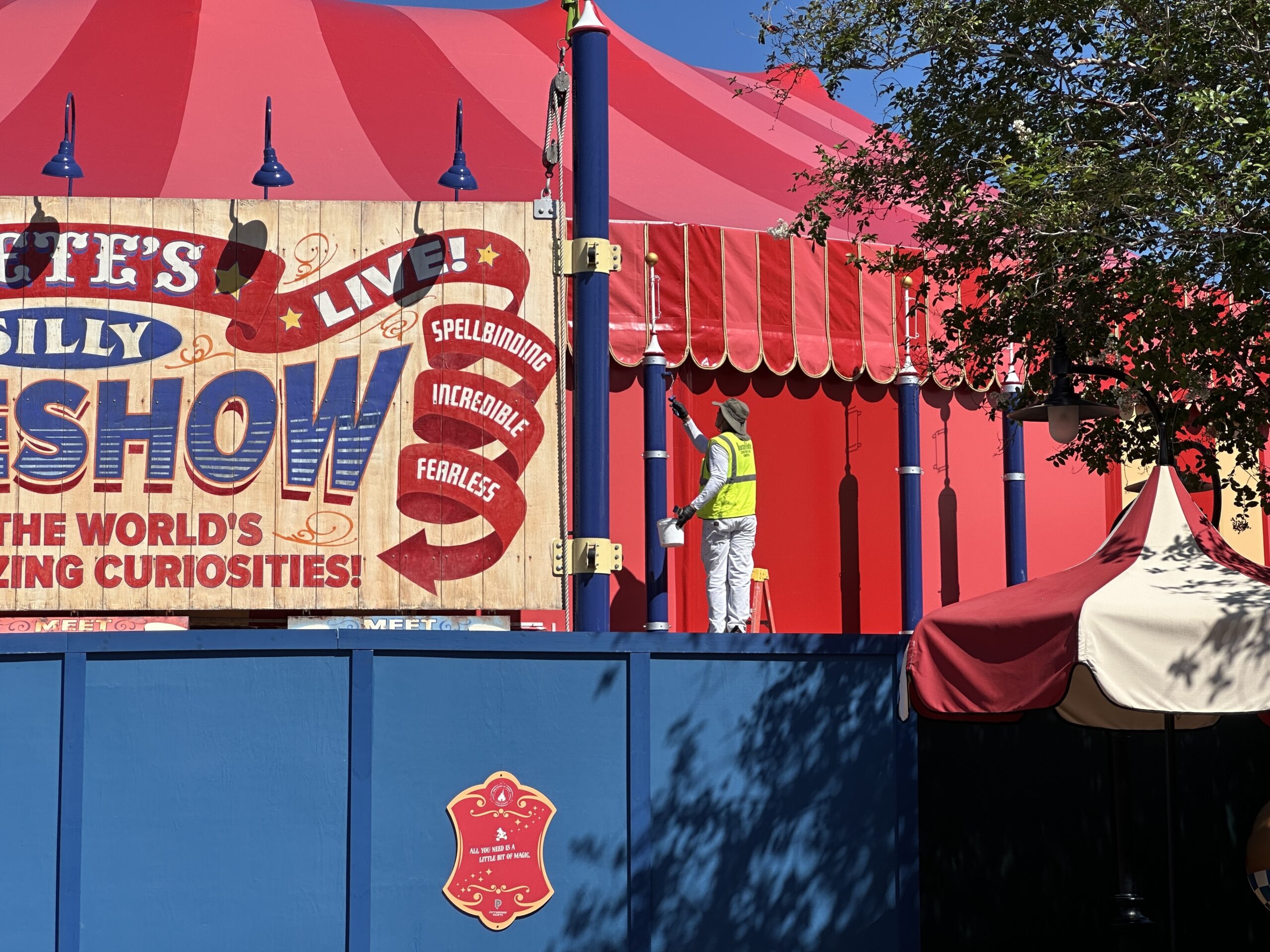 Scrim Removed From Refurbished Pete's Silly Sideshow at Magic Kingdom