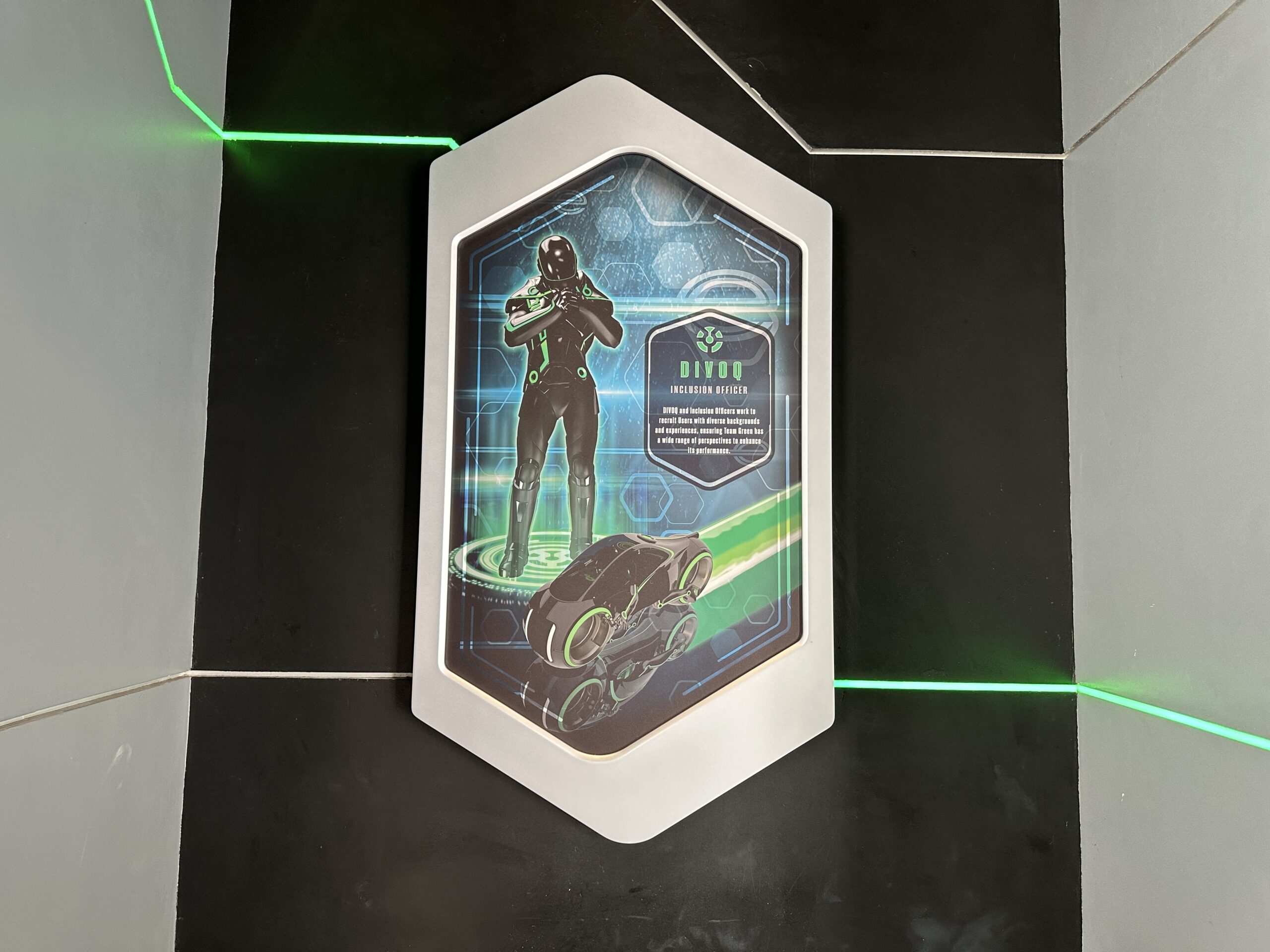 New character posters have gone up in the Team Green post-show room for TRON Lightcycle / Run at Magic Kingdom.