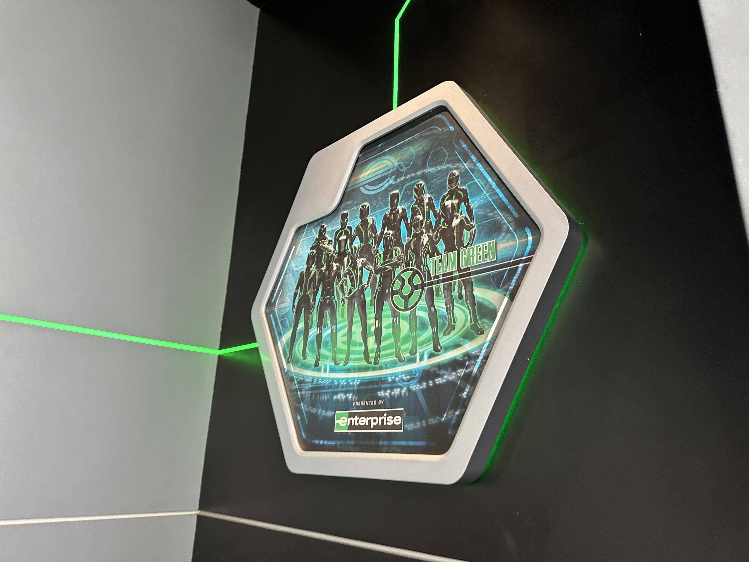 New character posters have gone up in the Team Green post-show room for TRON Lightcycle / Run at Magic Kingdom.