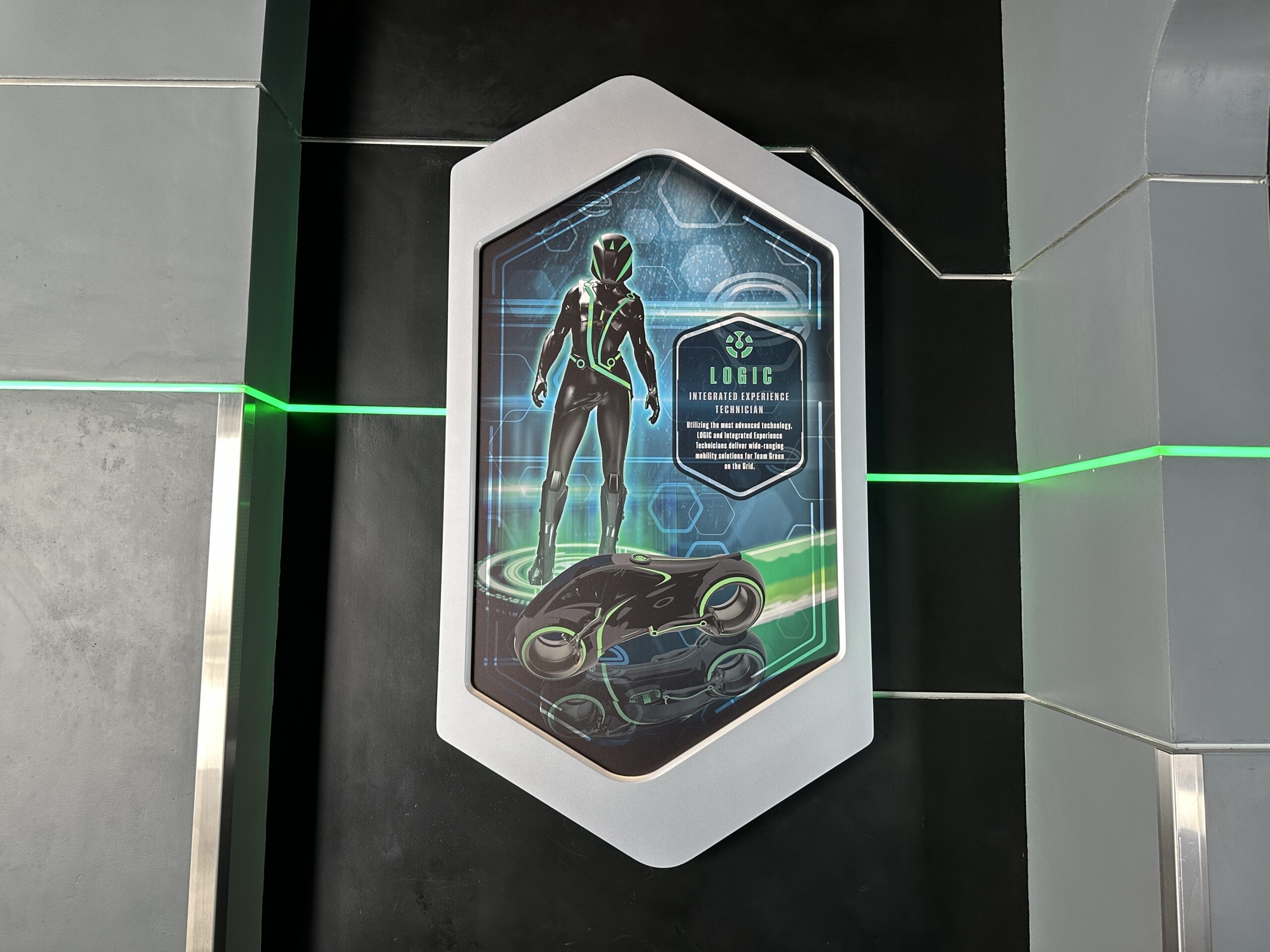 New character posters have gone up in the Team Green post-show room for TRON Lightcycle / Run at Magic Kingdom.