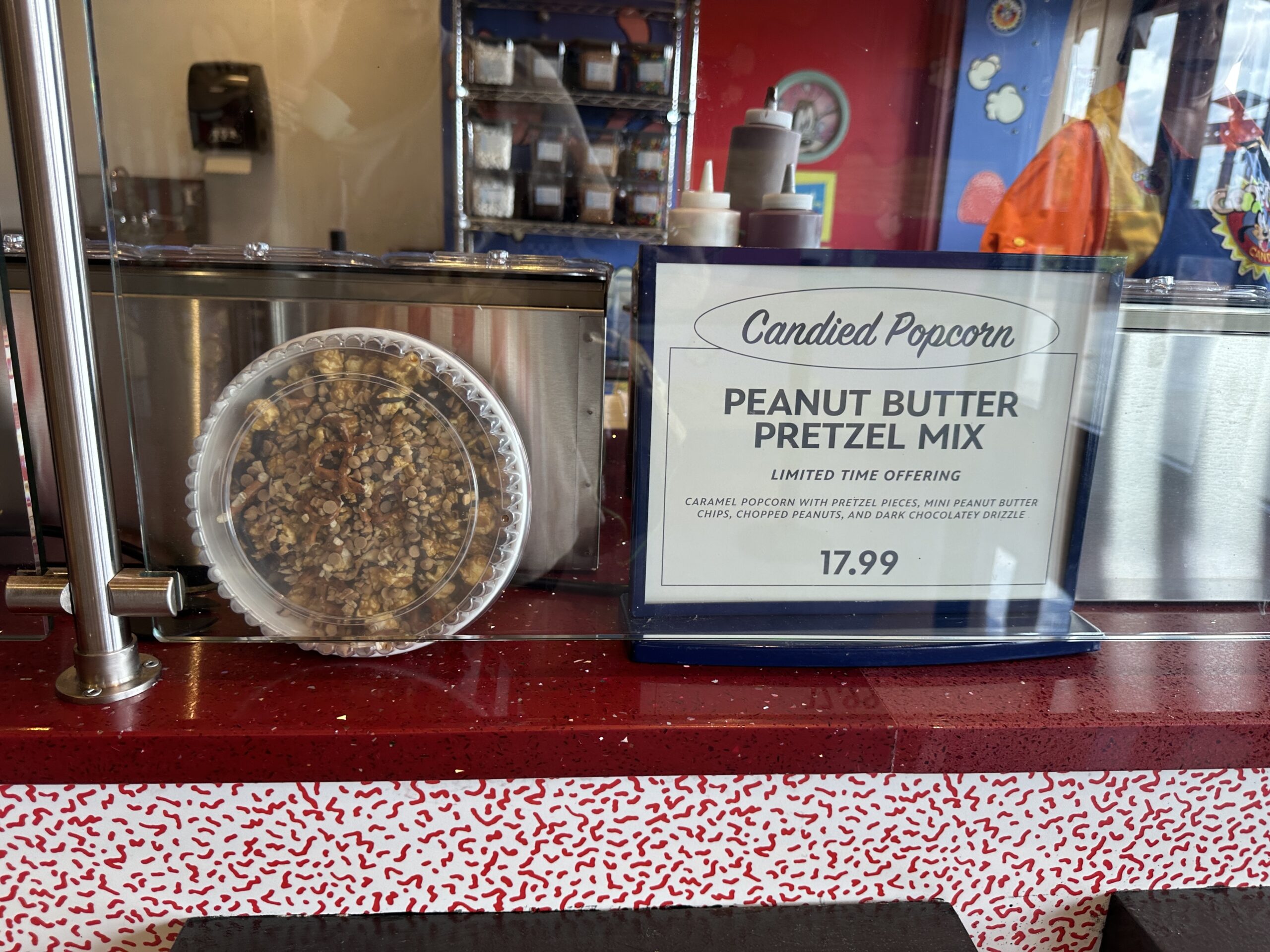 Also like Kernel Kitchen, there are some pre-determined mixes. The two exclusive limited-time mixes available right now are the Orange Bird Popcorn Mix and Peanut Butter Pretzel Mix.