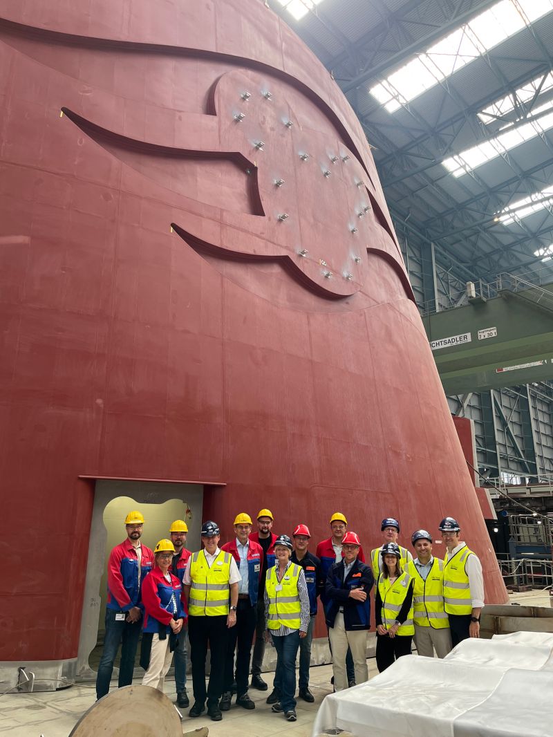 New photos direct from the top of Disney Experiences offer a closer look at the massive funnel taking shape aboard the Disney Believe.
