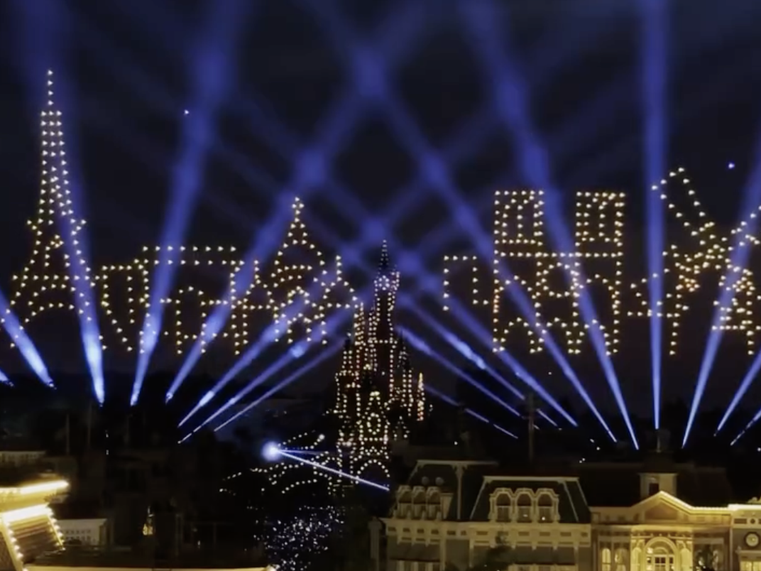 Disneyland Paris celebrated France’s national holiday with a special nighttime spectacular featuring more than 1,600 drones above Sleeping Beauty Castle.