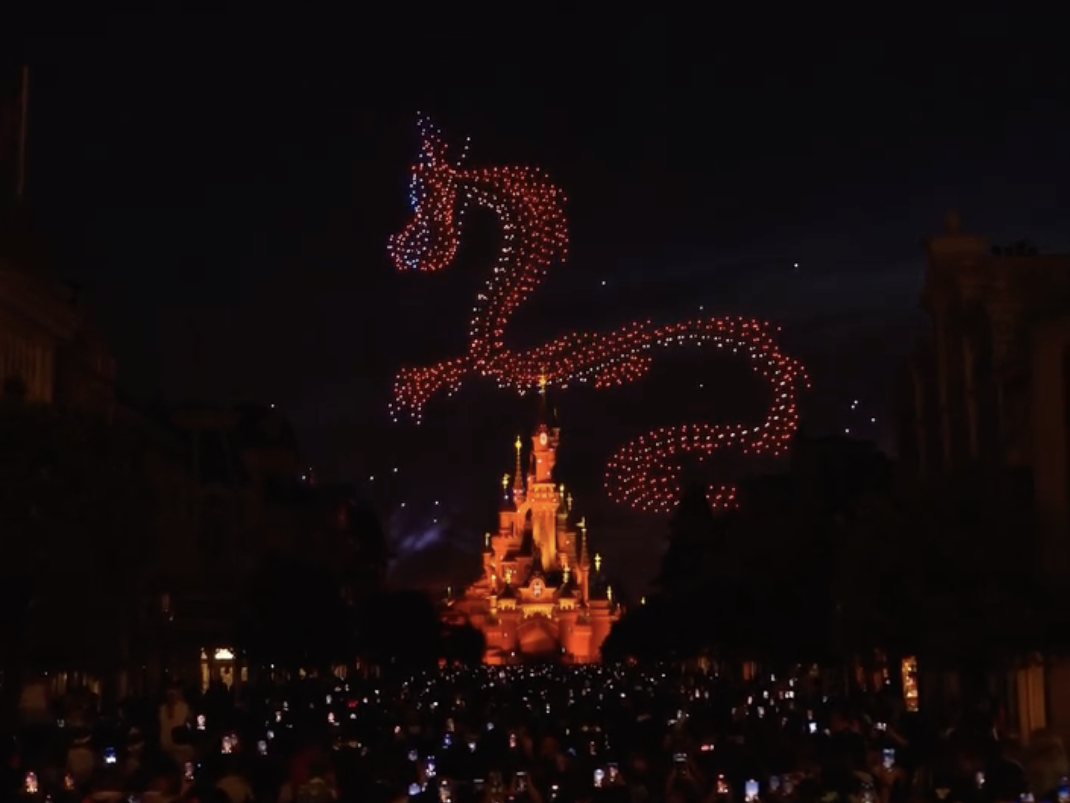 Disneyland Paris celebrated France’s national holiday with a special nighttime spectacular featuring more than 1,600 drones above Sleeping Beauty Castle.