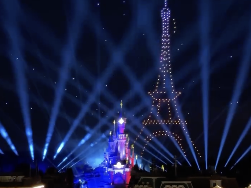 Disneyland Paris celebrated France’s national holiday with a special nighttime spectacular featuring more than 1,600 drones above Sleeping Beauty Castle.