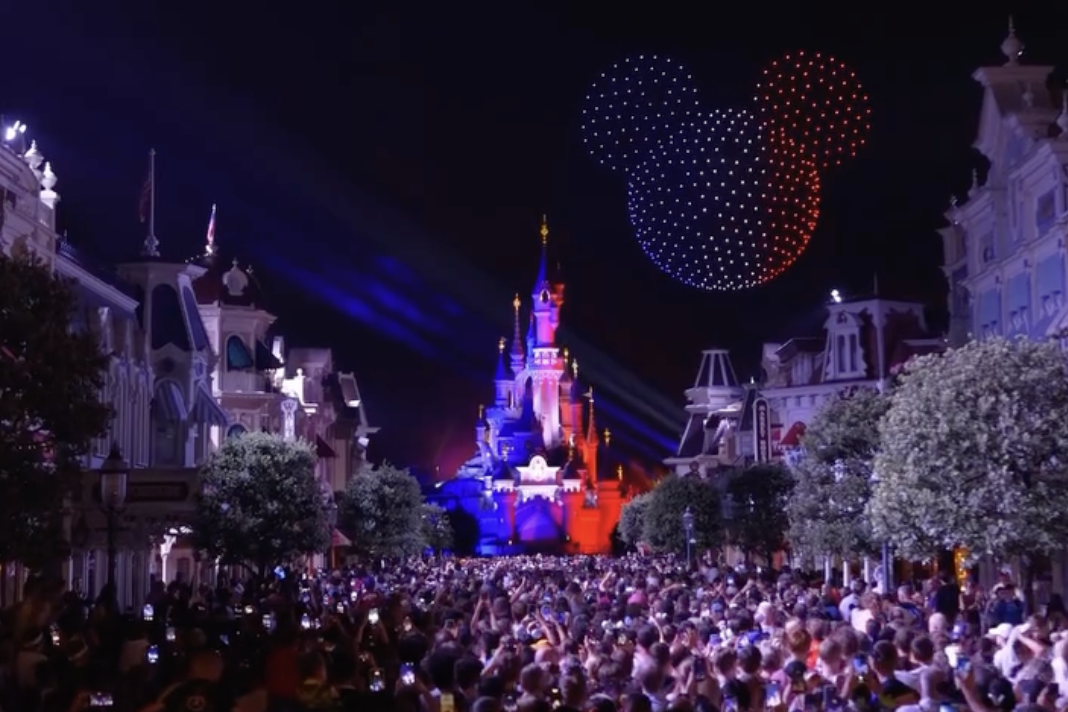 Disneyland Paris celebrated France’s national holiday with a special nighttime spectacular featuring more than 1,600 drones above Sleeping Beauty Castle.