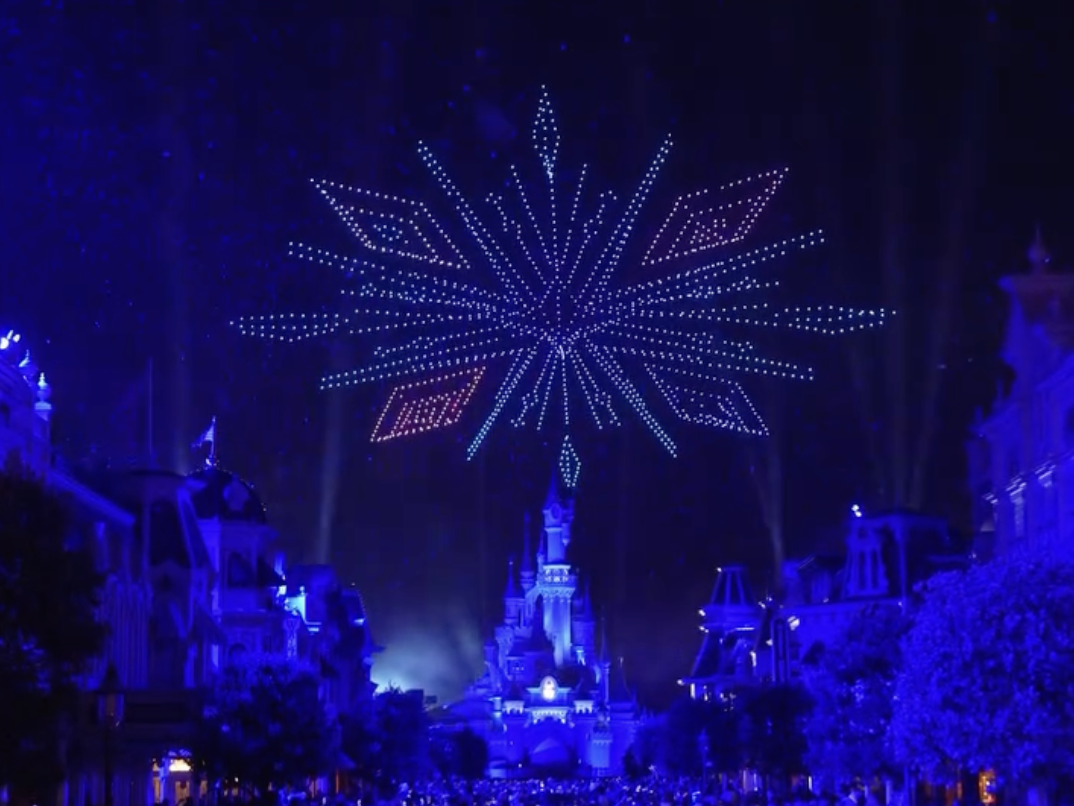 Disneyland Paris celebrated France’s national holiday with a special nighttime spectacular featuring more than 1,600 drones above Sleeping Beauty Castle.