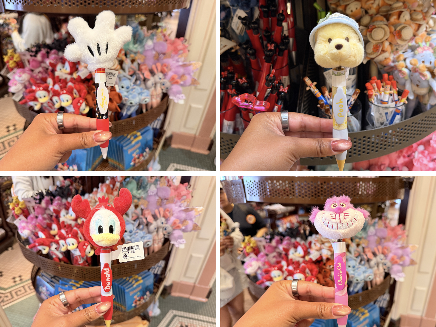 Mickey, Donald, Pooh and Friends, and more plush pens are now available at Disneyland Resort. Each pen is $16.99 and features a plush character topper attached to a themed pen barrel.