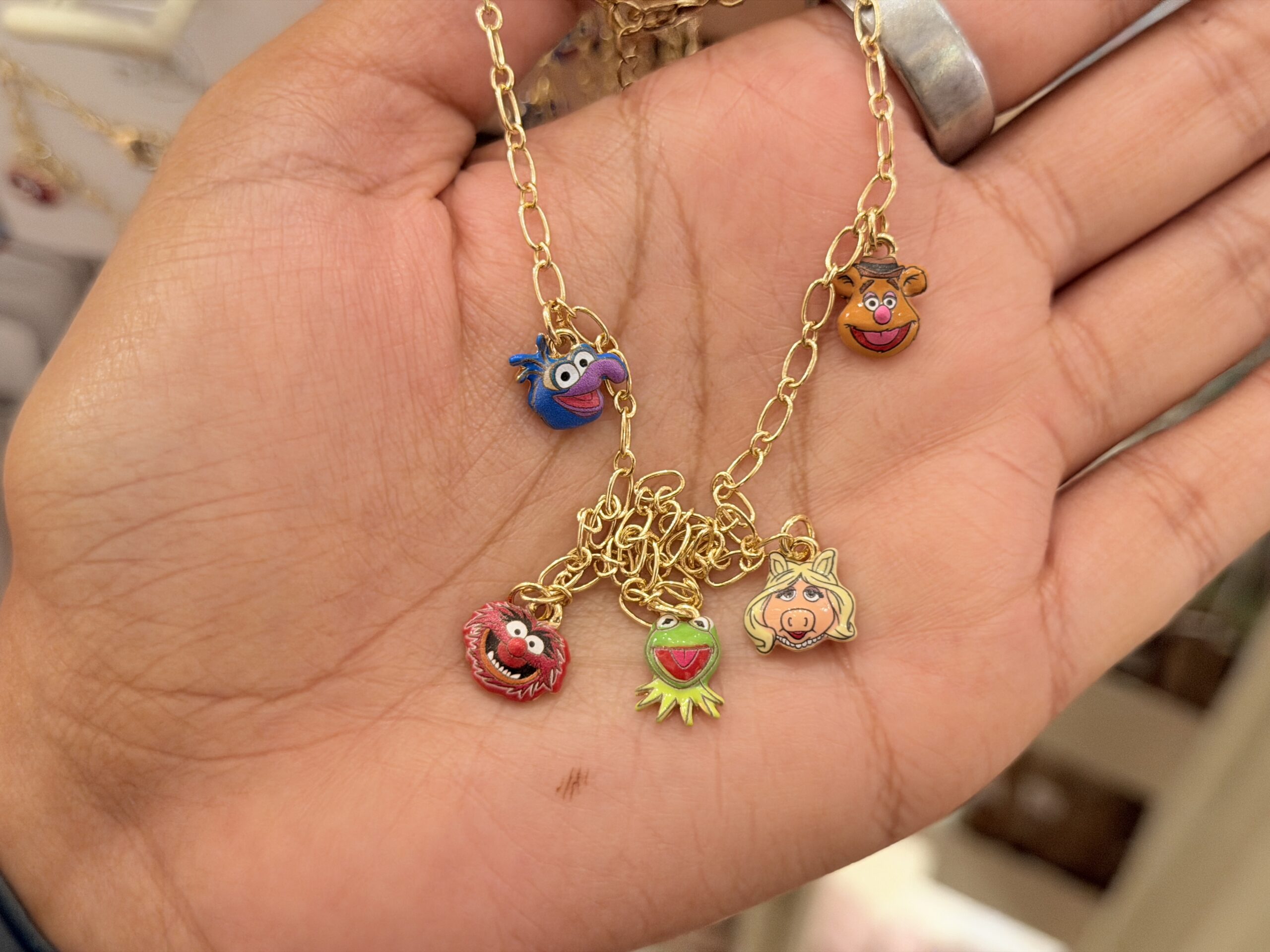 We spotted Fozzie Bear, Gonzo, Animal, Miss Piggy, and Kermit.