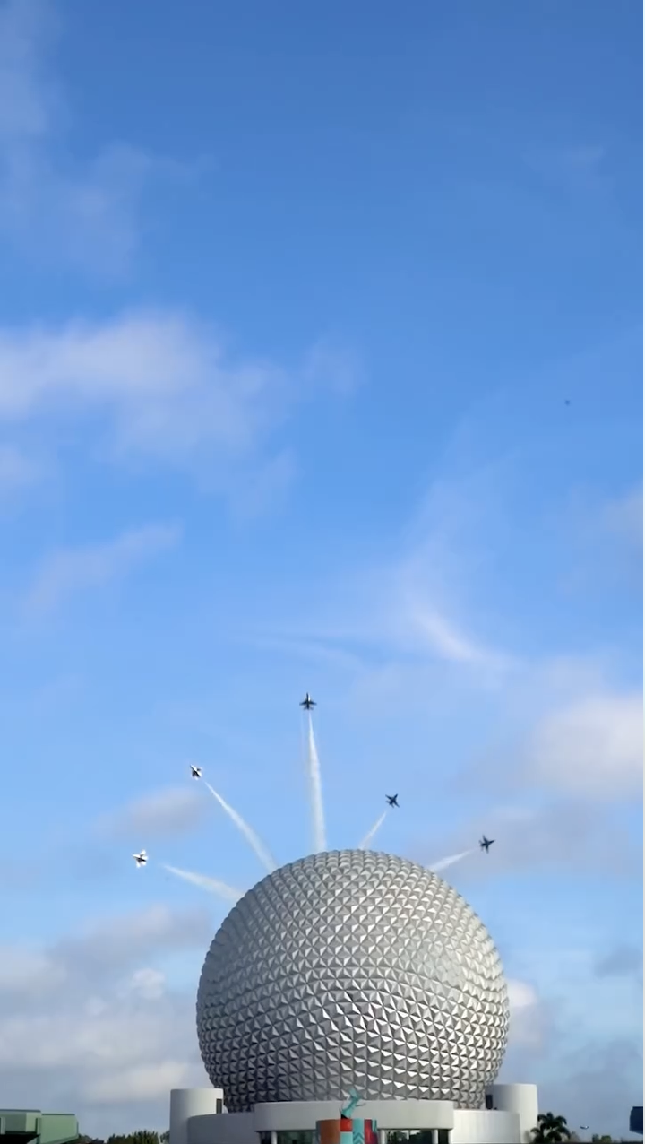 Disney Parks shared a new Instagram Reel looking back at the history of military flyovers at Disney Parks, from Disneyland’s opening day in 1955 to the ongoing America 250 celebration.