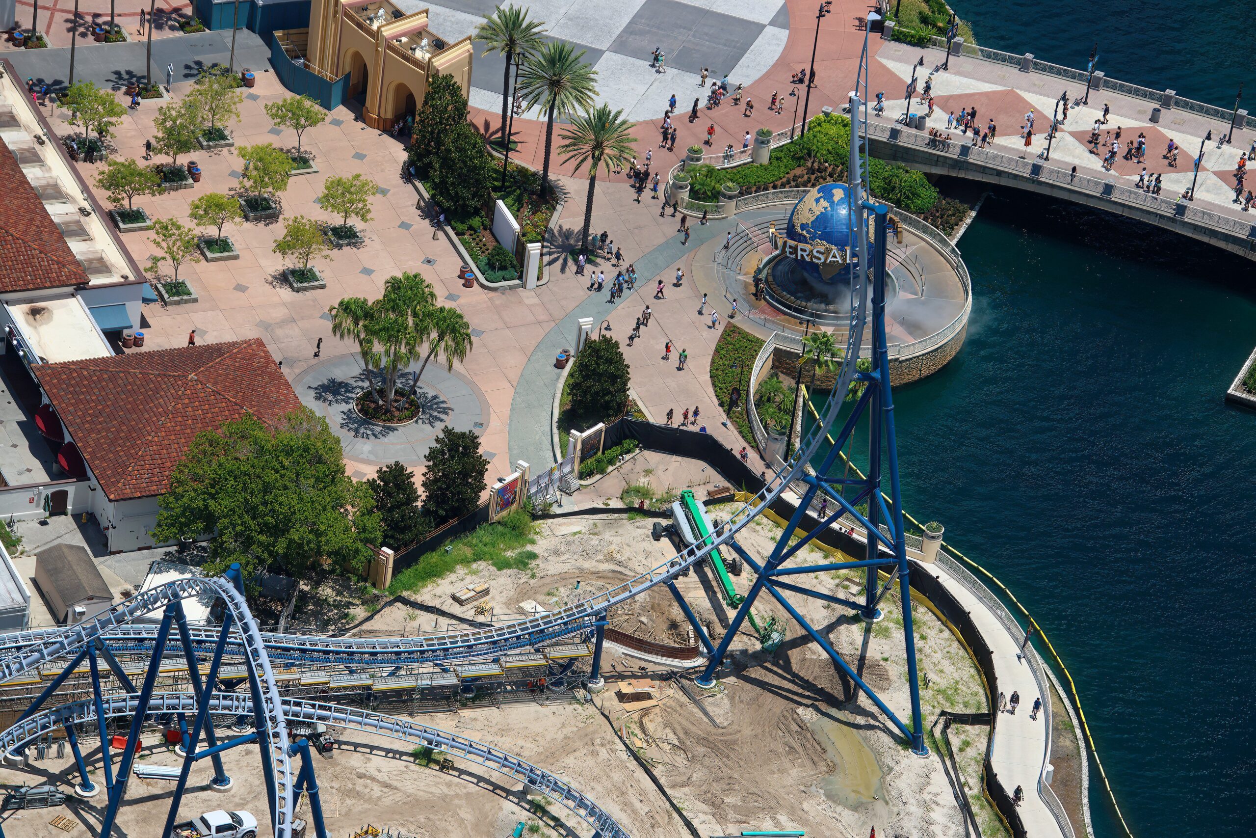 The next major element of Fast & Furious: Hollywood Drift is rising above Universal Studios Florida as crews simultaneously restore portions of Universal Music Plaza below.