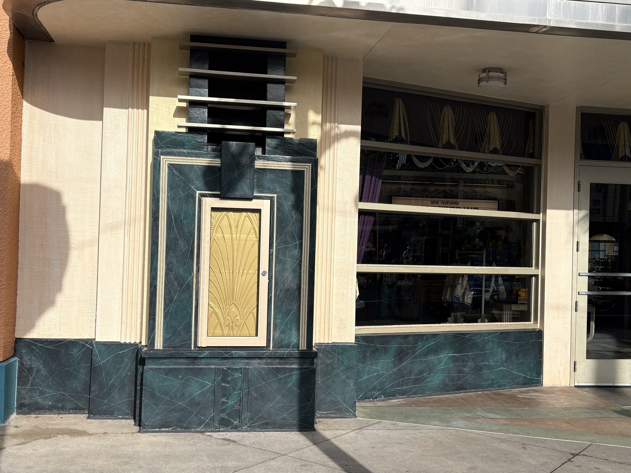 Part of Sunset Boulevard’s richly detailed streetscape is looking a little plain as one of its many storefronts has emptied its prominent display cases.