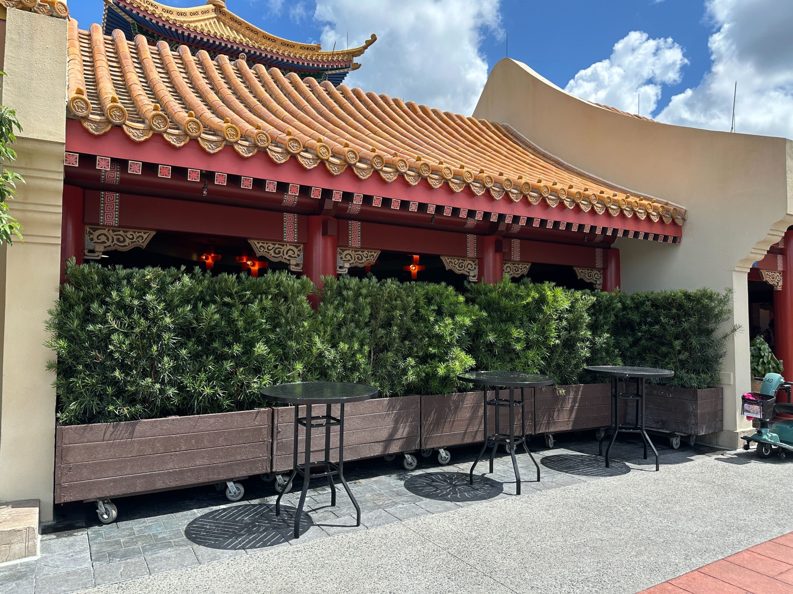 A partially enclosed dining area at Lotus Blossom Café in EPCOT has reopened after being blocked off for refurbishment or maintenance earlier this year.