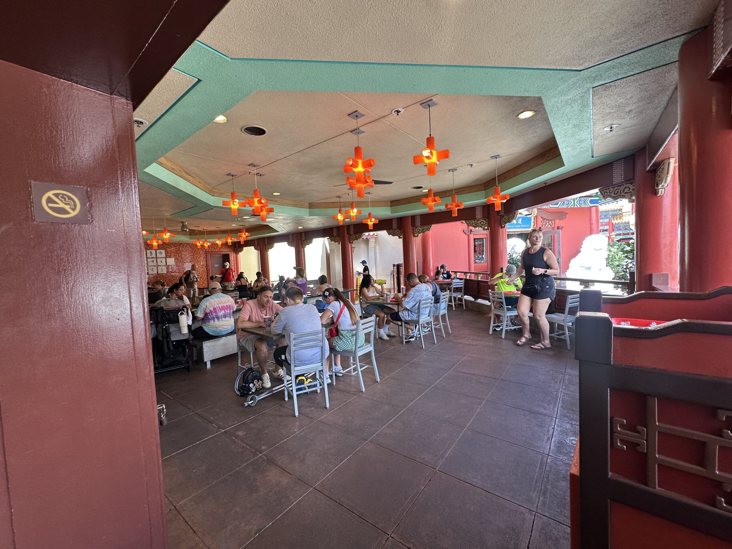 A partially enclosed dining area at Lotus Blossom Café in EPCOT has reopened after being blocked off for refurbishment or maintenance earlier this year.