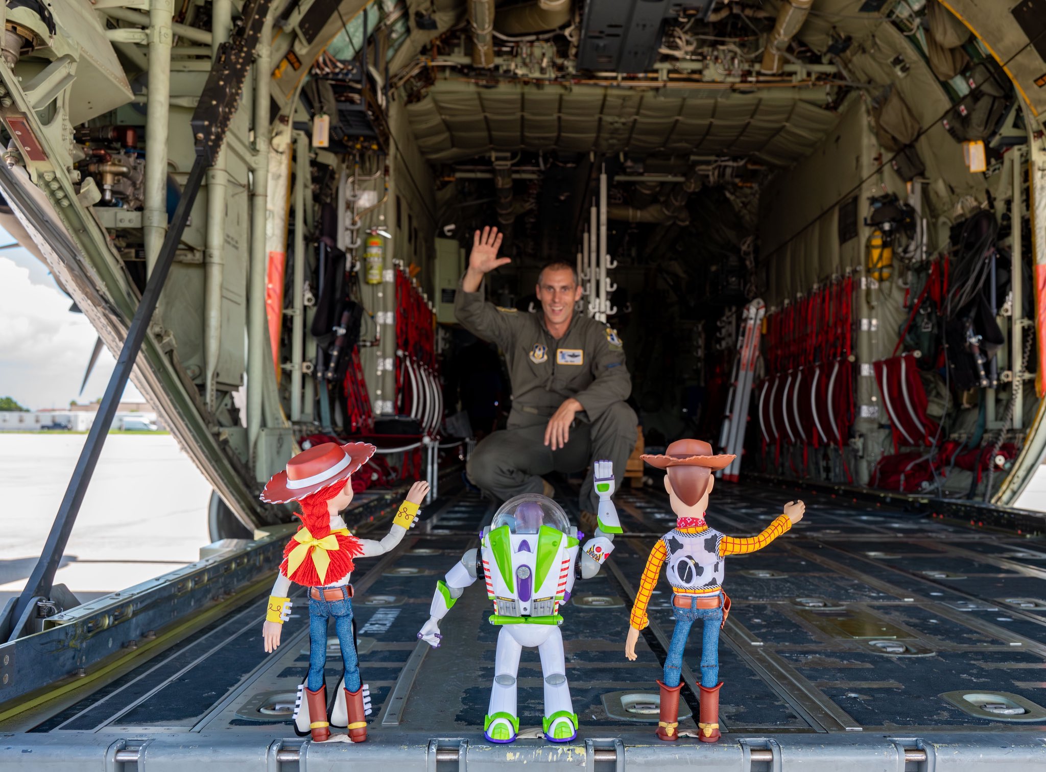 Disney Parks shared a new behind-the-scenes look at the U.S. Air Force Reserve flyover that took place over Walt Disney World for Independence Day, with a few familiar toys joining the flight crew.