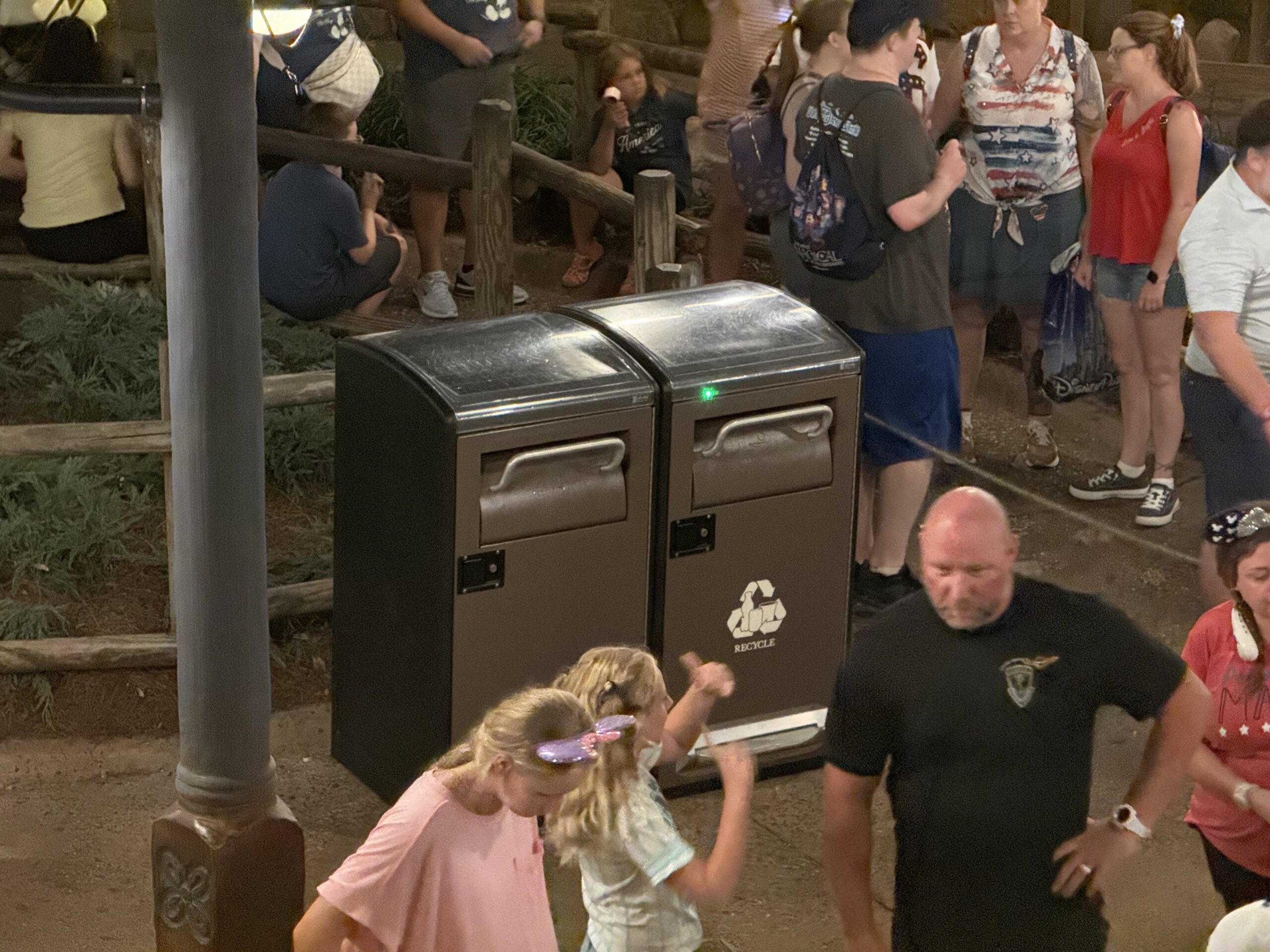 A pair of new solar-powered waste bins has arrived in the queue of Tiana’s Bayou Adventure at Magic Kingdom.
