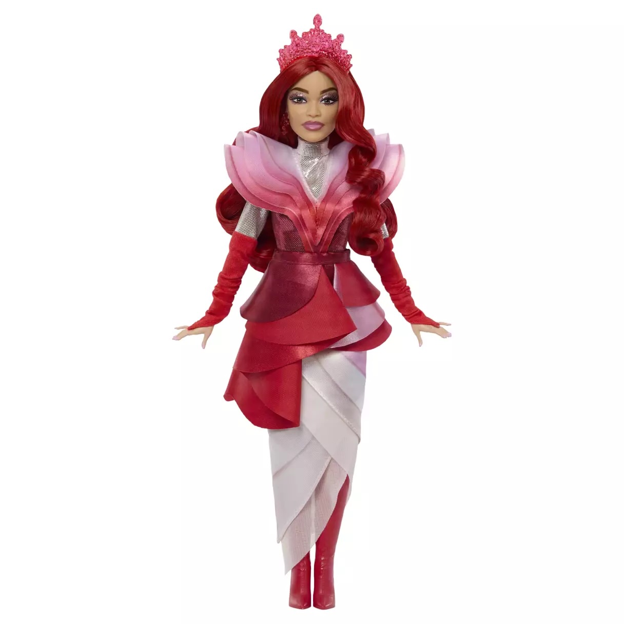 descendants red dress Kids Princess Costume Movie 5 Red Heart Cropped Tops Shirt Flared Sun Baby Born to Be Bold Descendants: The Rise of Red
