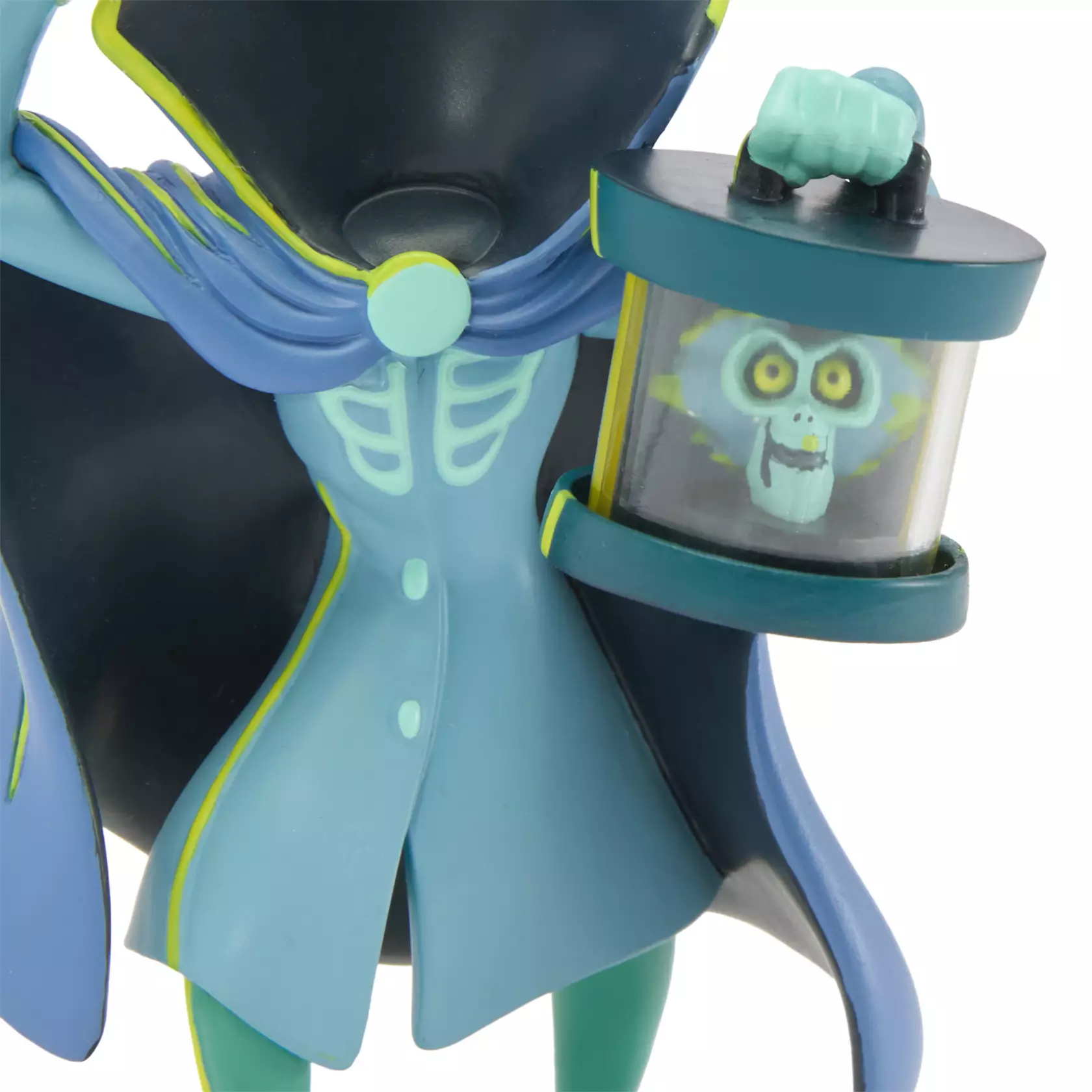 The Hatbox Ghost comes to life with this sculpted figure. His head is pictured grinning from inside his hatbox.