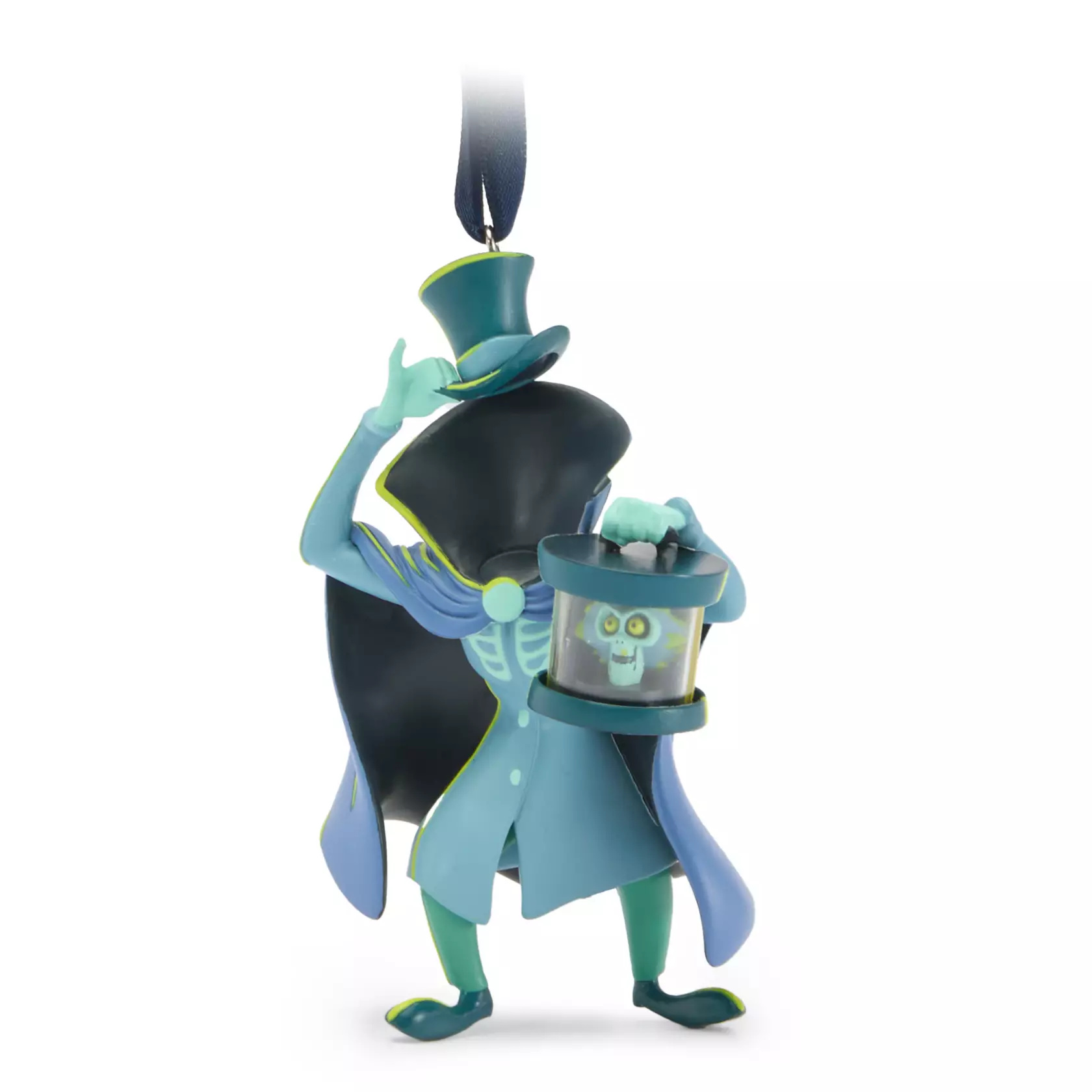 The Hatbox Ghost comes to life with this sculpted figure. His head is pictured grinning from inside his hatbox.