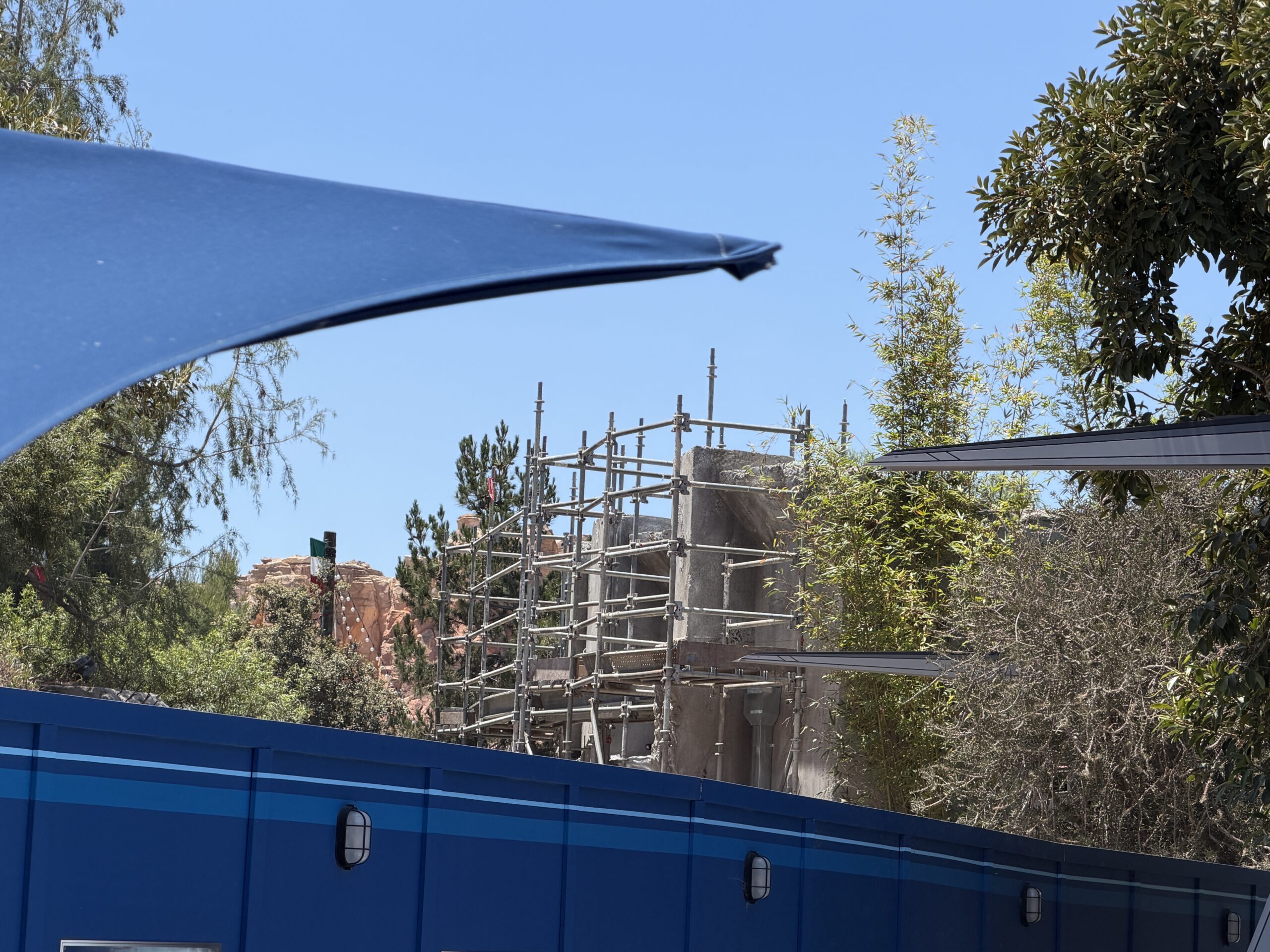 Construction continues to progress at Disney California Adventure for the Avengers Campus expansion, with the latest changes including a new rail being installed.