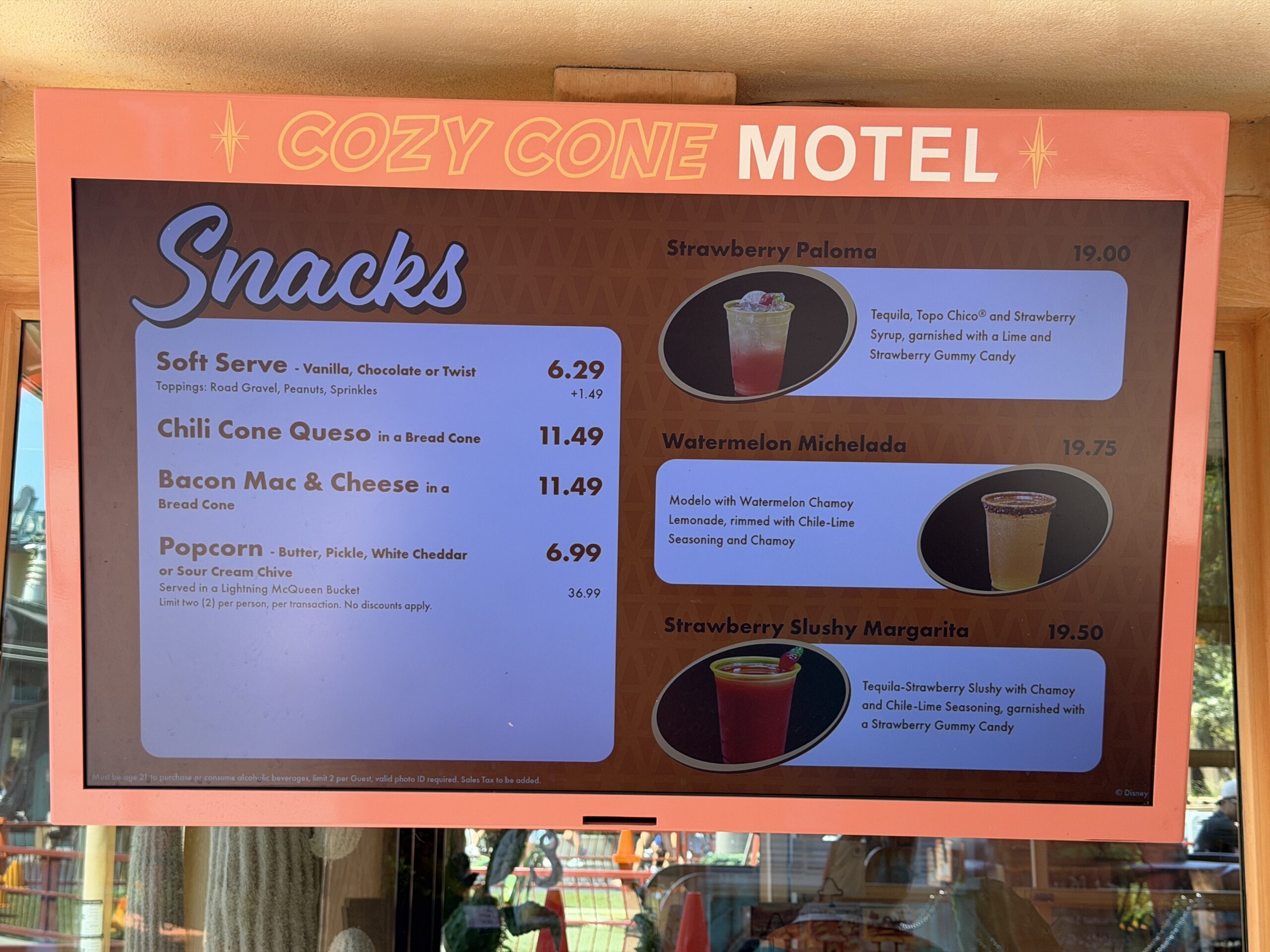 Three of the Cozy Cone Motel locations in Cars Land are closed for brief refurbishments. Cones 2 and 5 were closed for two days earlier this week.