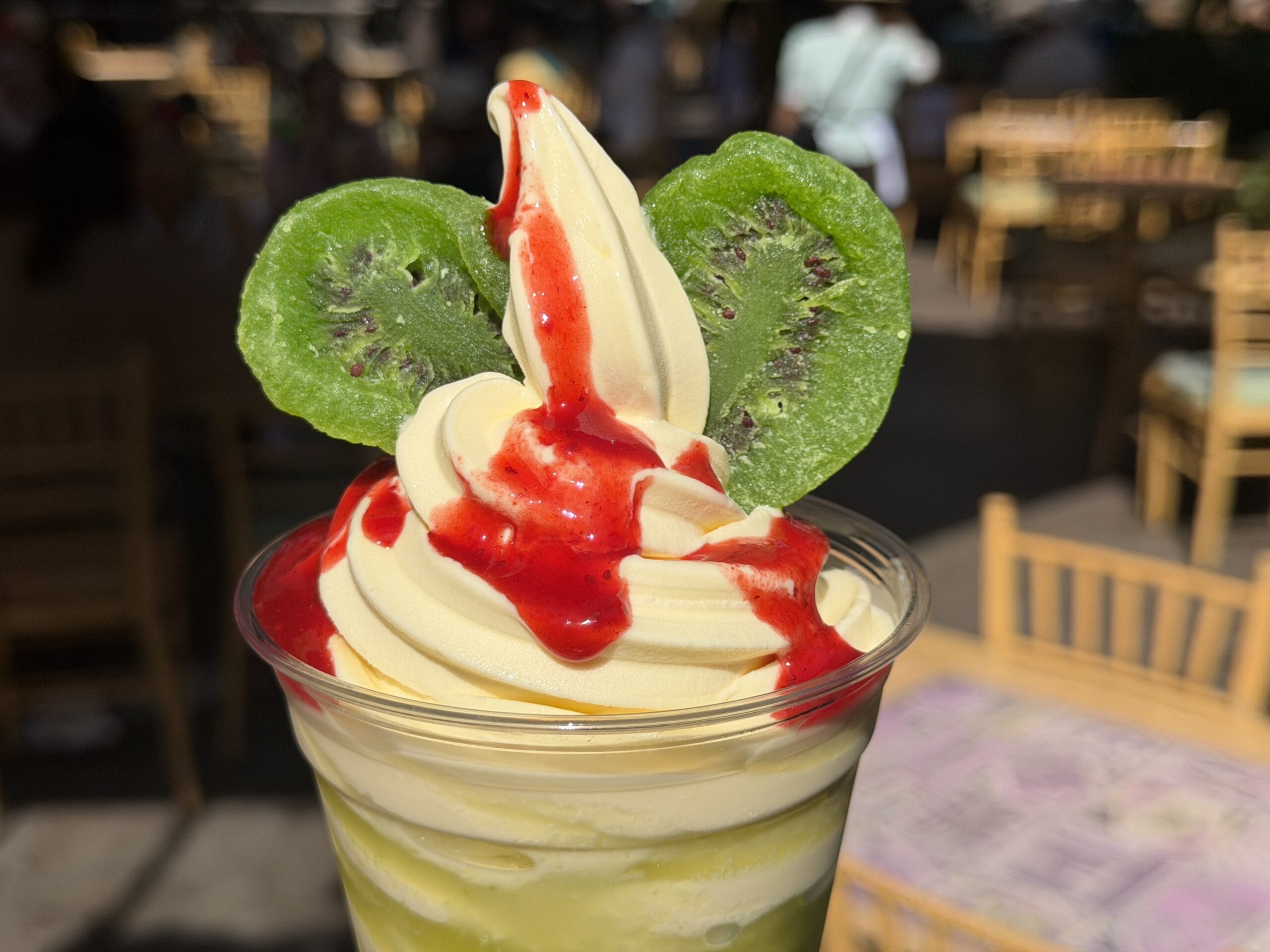 DOLE Whip pineapple with cucumber lime agua fresca, chamoy, and candied kiwi