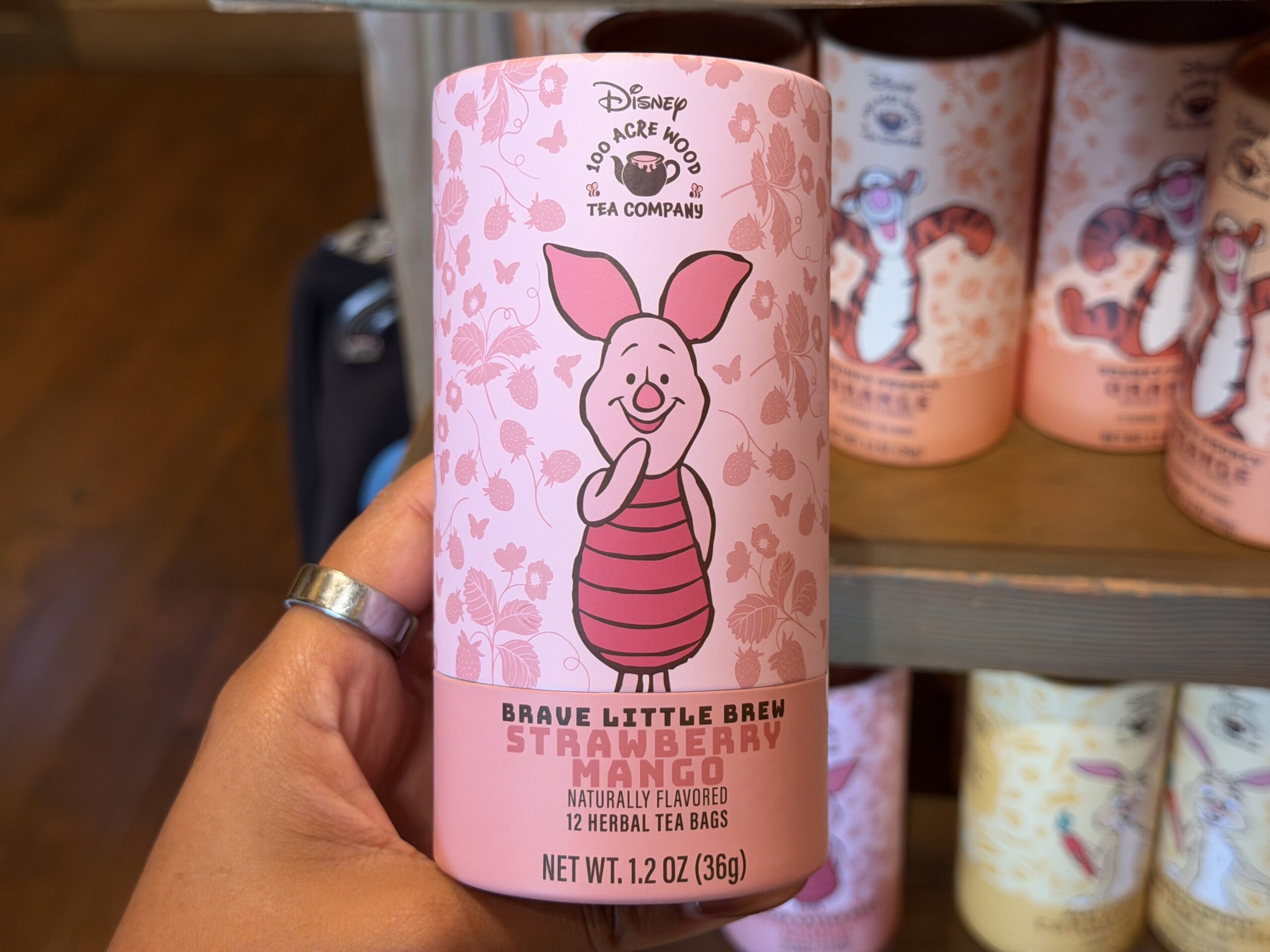 Piglet's "Brave Little Brew" contains "tart, fresh strawberry" with "candy mango," along with hibiscus and tropical fruit flavors.