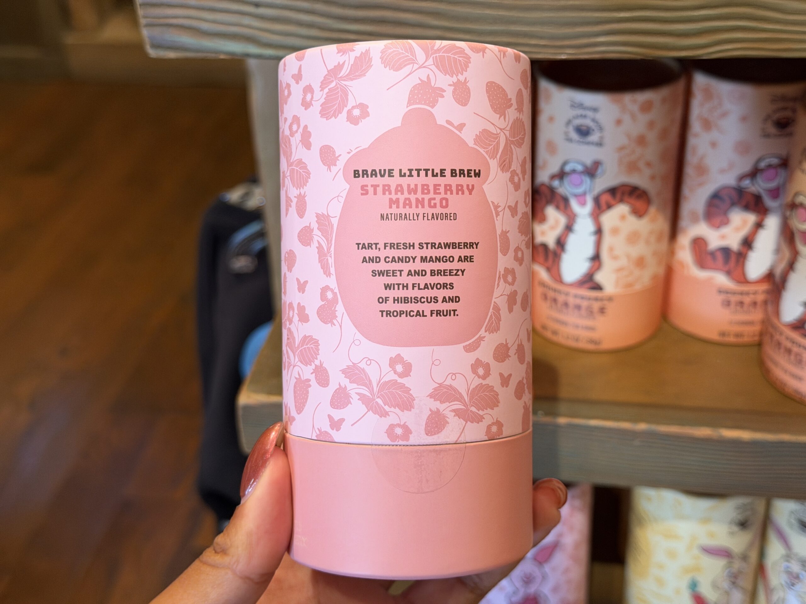Piglet's "Brave Little Brew" contains "tart, fresh strawberry" with "candy mango," along with hibiscus and tropical fruit flavors.