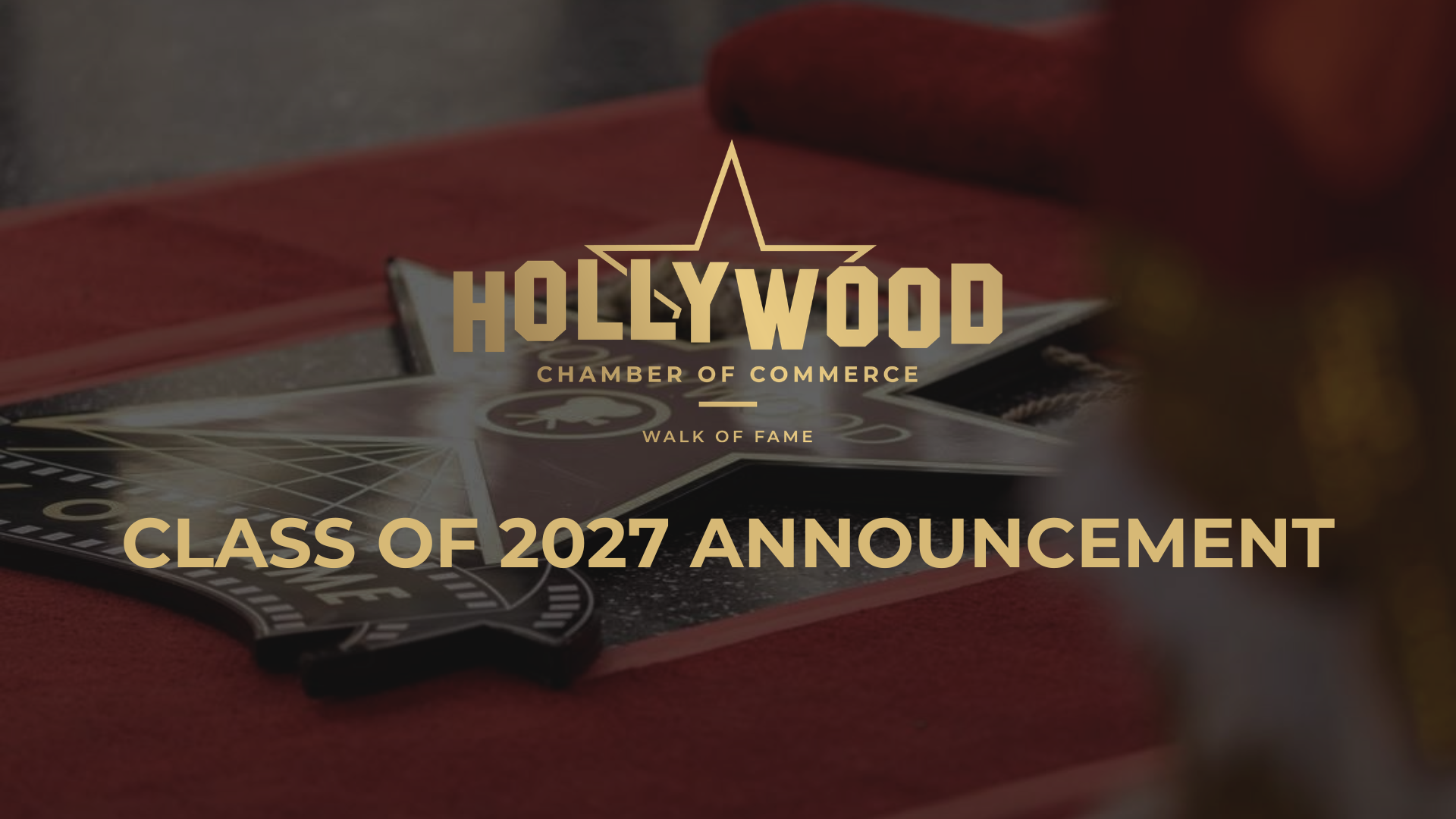 Logo for the Hollywood Chamber of Commerce Walk of Fame Class of 2027 announcement.