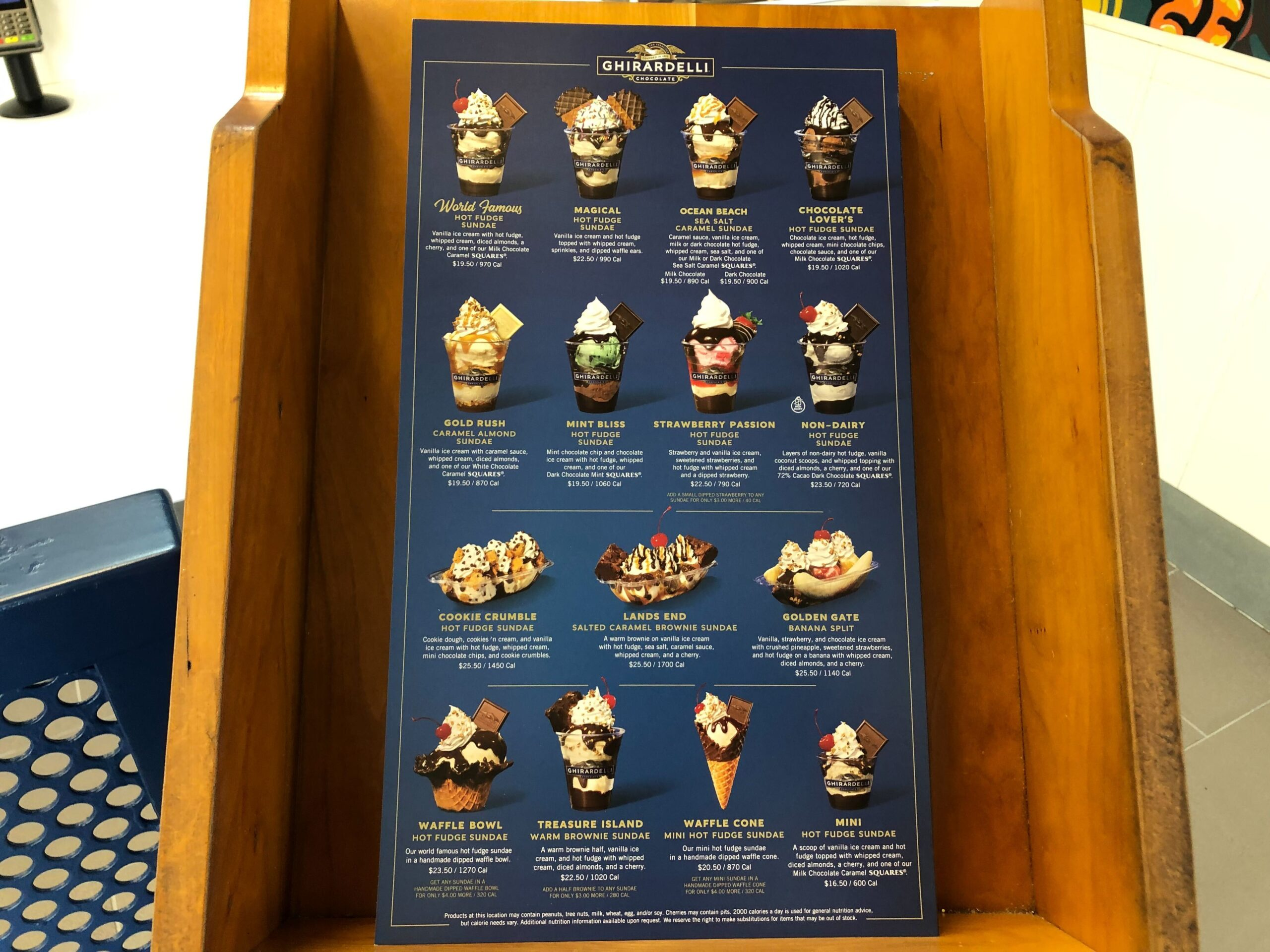 All the same sundaes as the regular location are available at the temporary store.