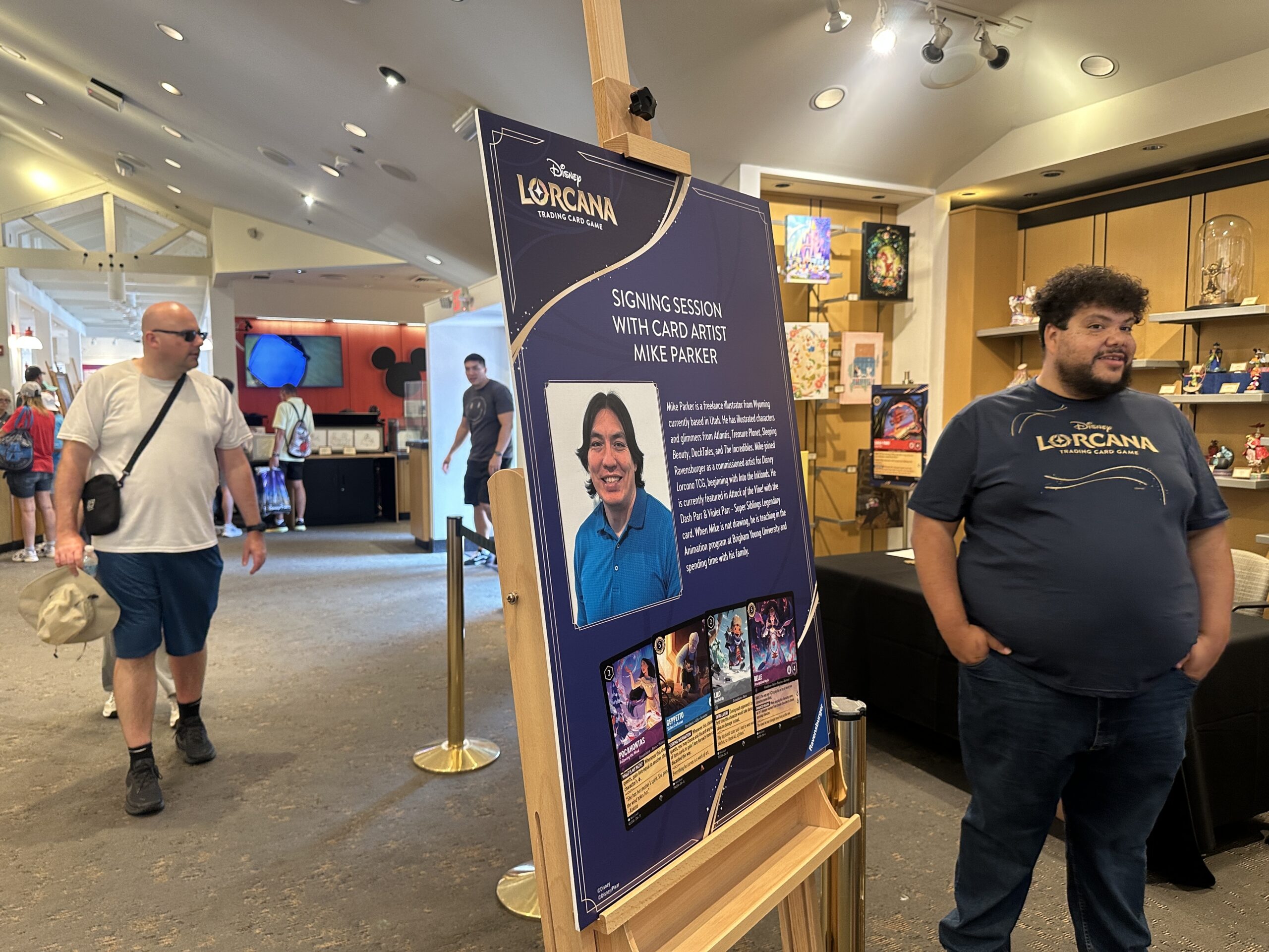 There is a sign near the signing area that gave guests a look into Parker's work and bio. It read: