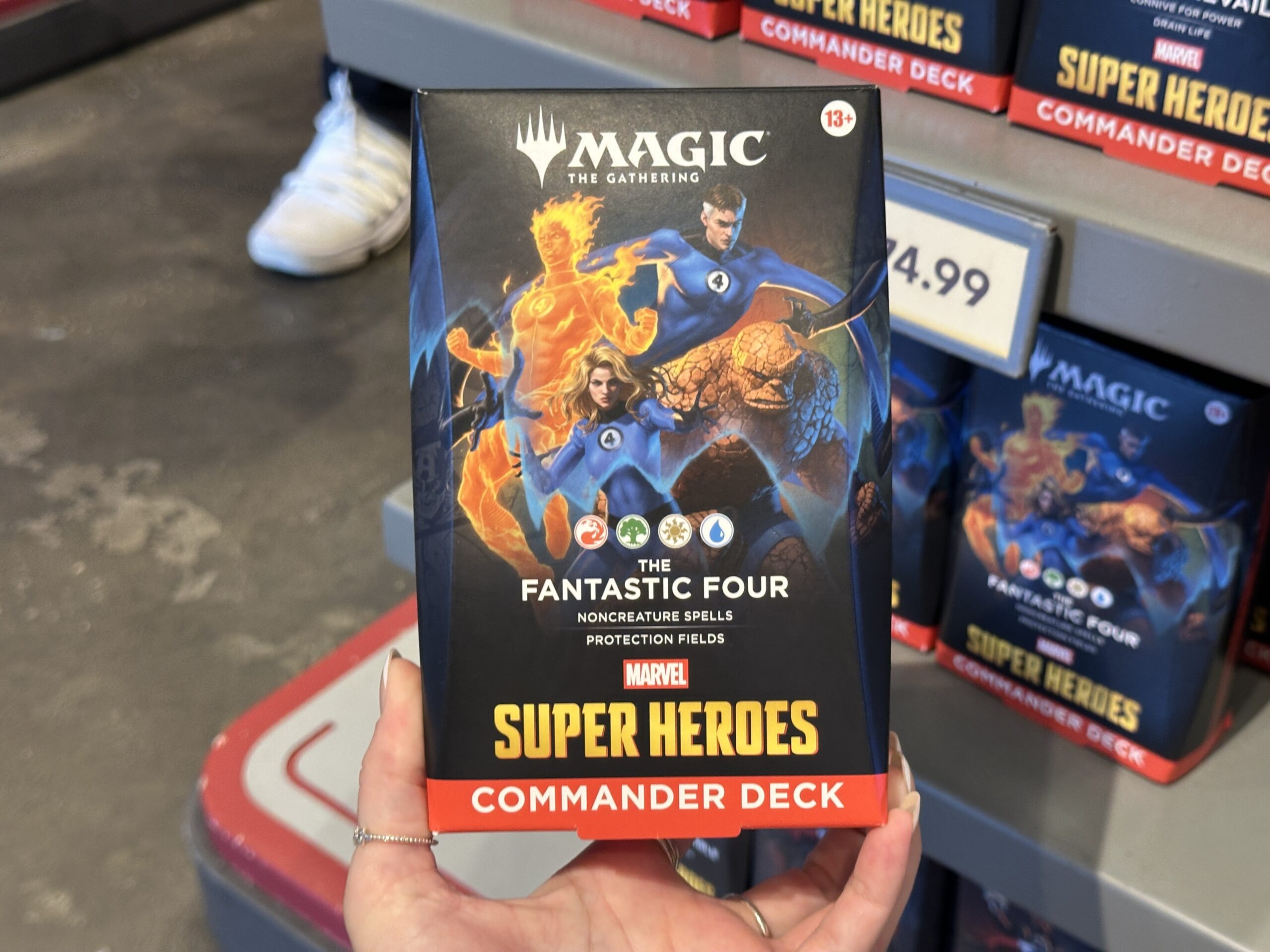 With the Fantastic Four at the helm, this commander deck comes with 100 cards that include 30 new cards as well as 10 double-sided token cards, a strategy insert, and a reference card.