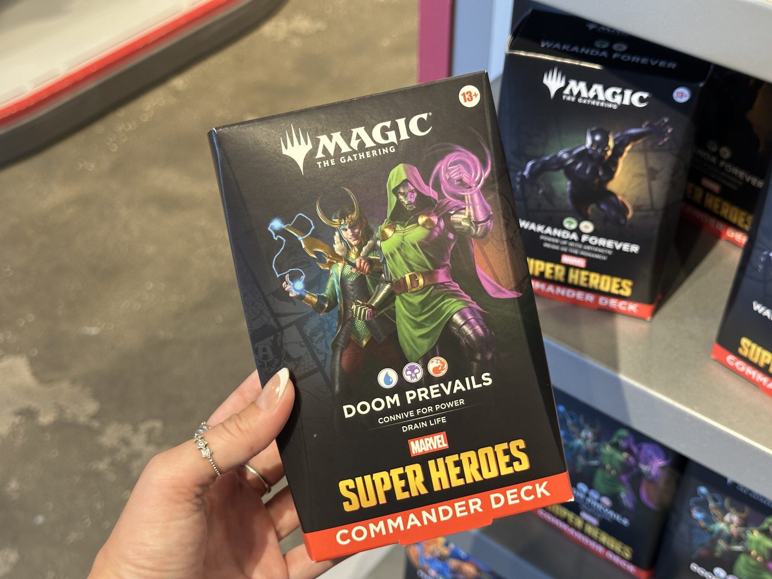 This Doctor Doom-centered deck comes with 100 cards including 30 new cards, as well as 10 double-sided token cards, a strategy insert, and a reference card.