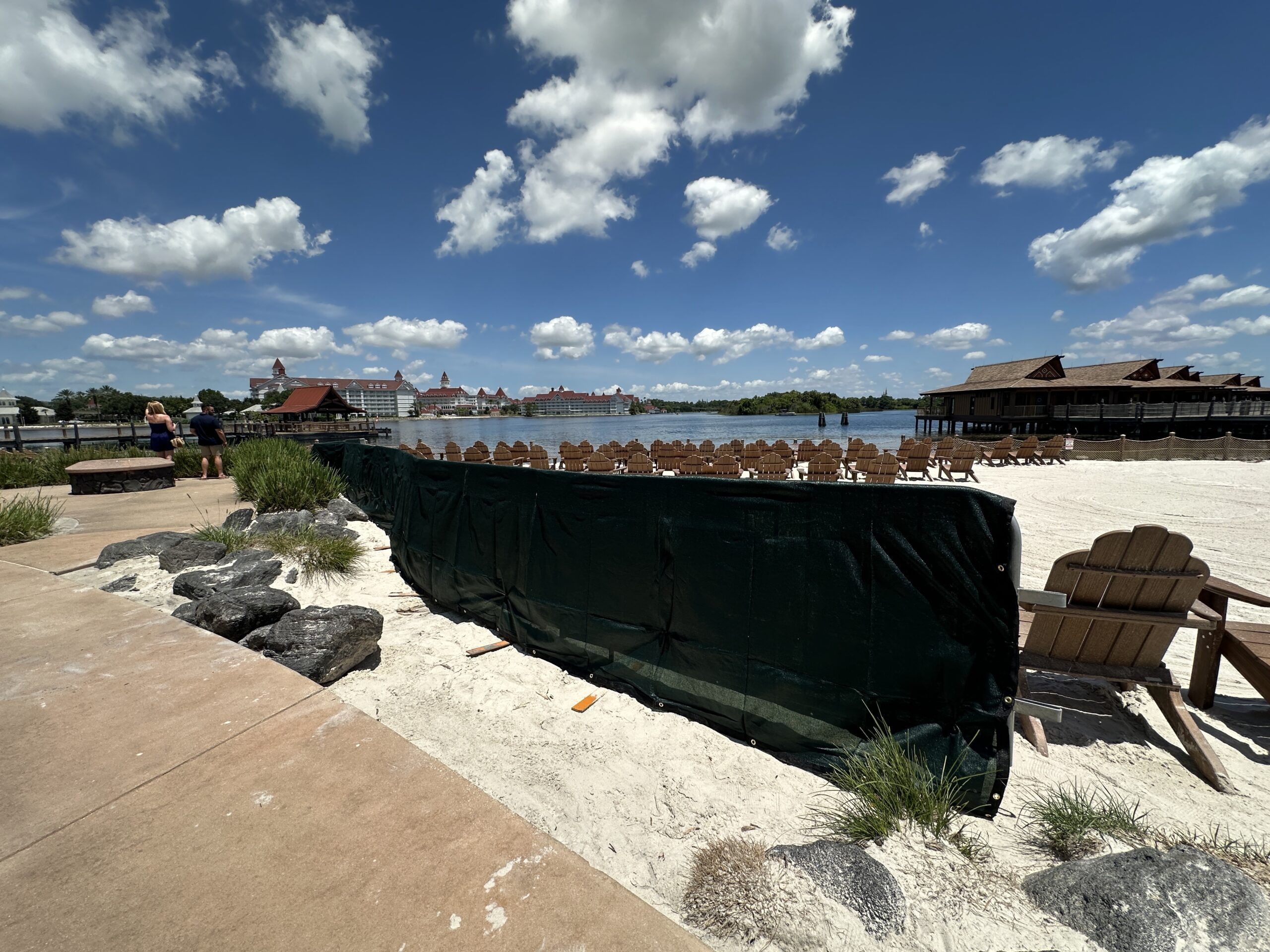 While Cast Members were not positive on the purpose of the barriers, speculation is that they are being installed to reduce access to the beach for the July 4th, America's 250 celebration. At this time, it is believed the beach access will be restricted to club-level guests and those staying at Disney's Polynesian Village Resort.
