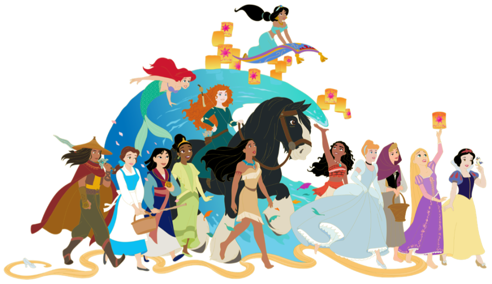 This $1200 ultra jumbo pin celebrates World Princess Week and features 13 princesses. You can see all of them above, and it includes: Raya, Belle, Mulan, Ariel, Tiana, Merida, Pocahontas, Moana, Cinderella, Aurora, Rapunzel, and Snow White.