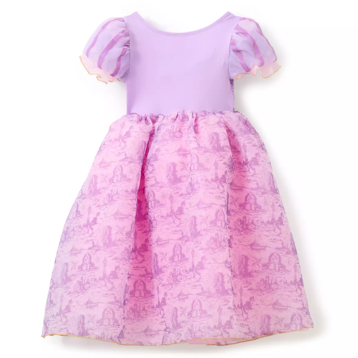 The back is plain except for the repeated pattern seen on the front of the skirt as well.