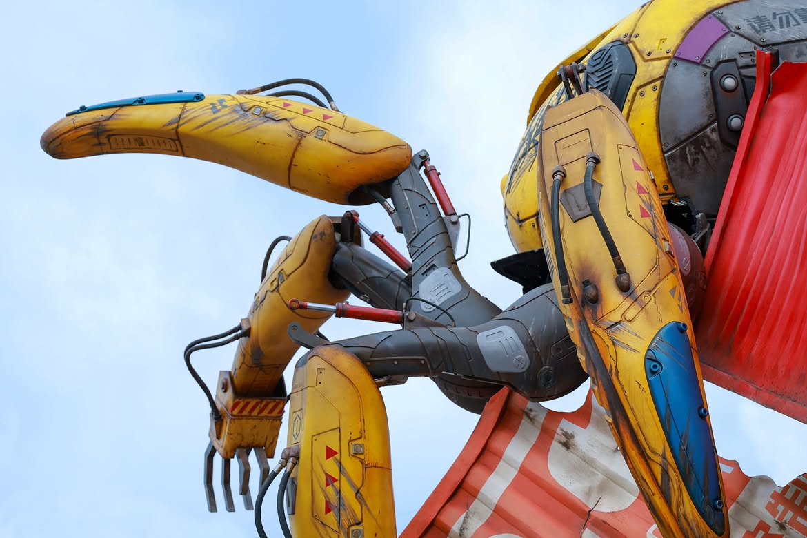 Giant Spider-Bot Arrives at Shanghai Disney Resort's Spider-Man Land