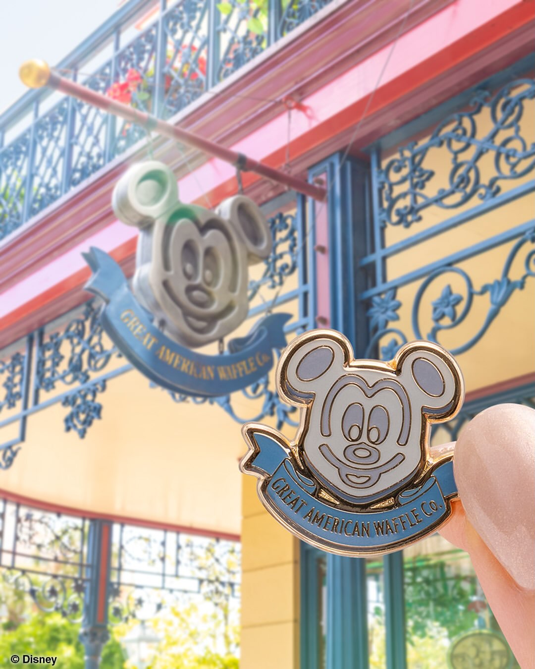 Designs include the Mickey waffle-shaped Great American Waffle Co. sign from World Bazaar, Minnie's mailbox and Mickey's radio from Toontown, and Rocky from Monsters, Inc. Ride & Go Seek in Tomorrowland.