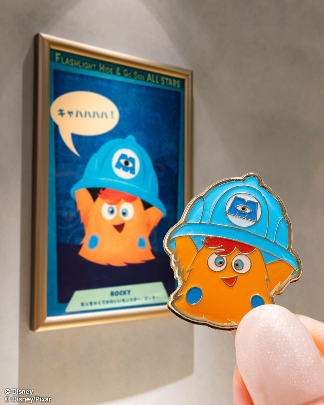 Designs include the Mickey waffle-shaped Great American Waffle Co. sign from World Bazaar, Minnie's mailbox and Mickey's radio from Toontown, and Rocky from Monsters, Inc. Ride & Go Seek in Tomorrowland.