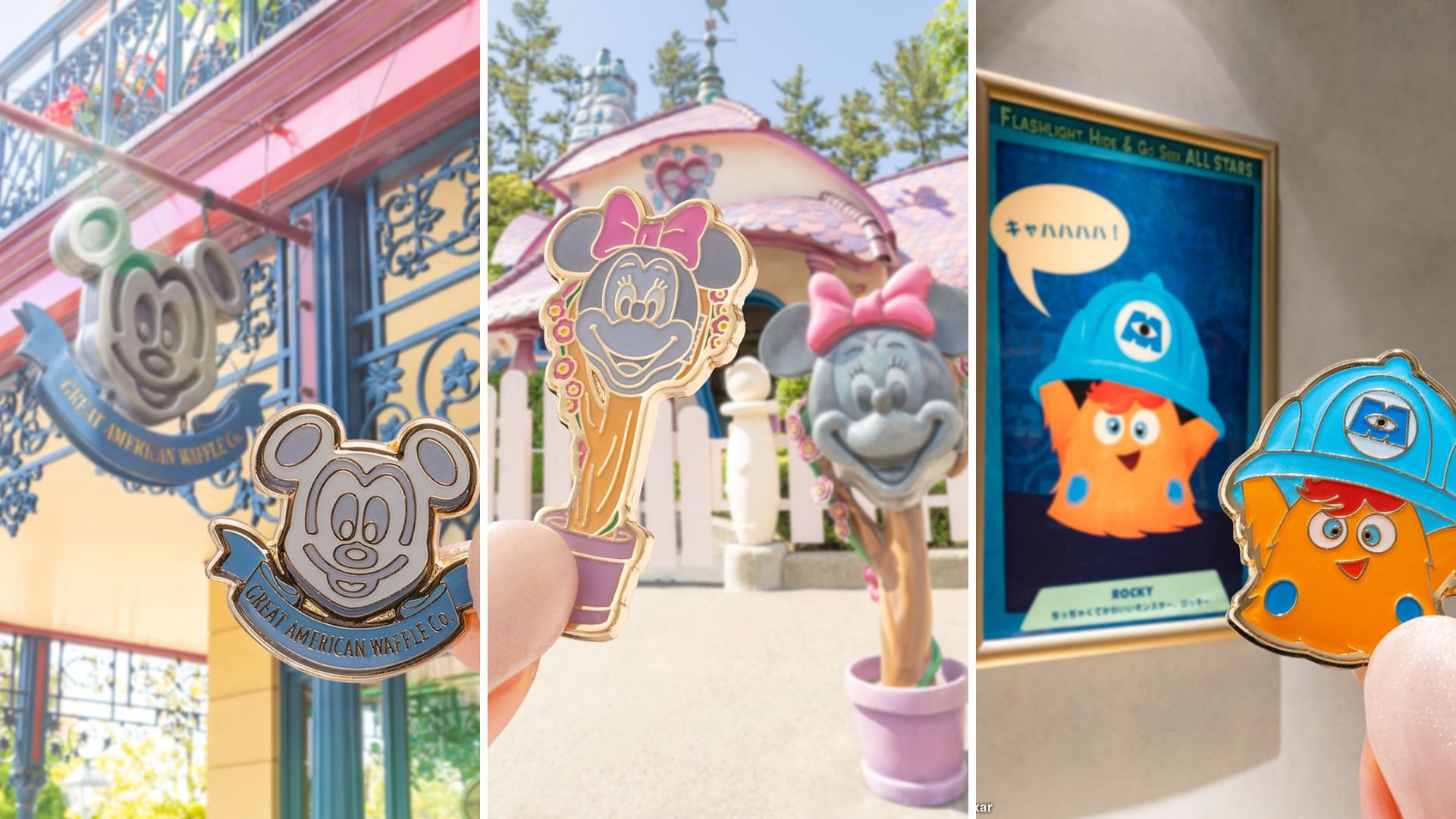 Tokyo Disney Resort revealed a new series of pins inspired by signs and props in World Bazaar, Toontown, and Tomorrowland.