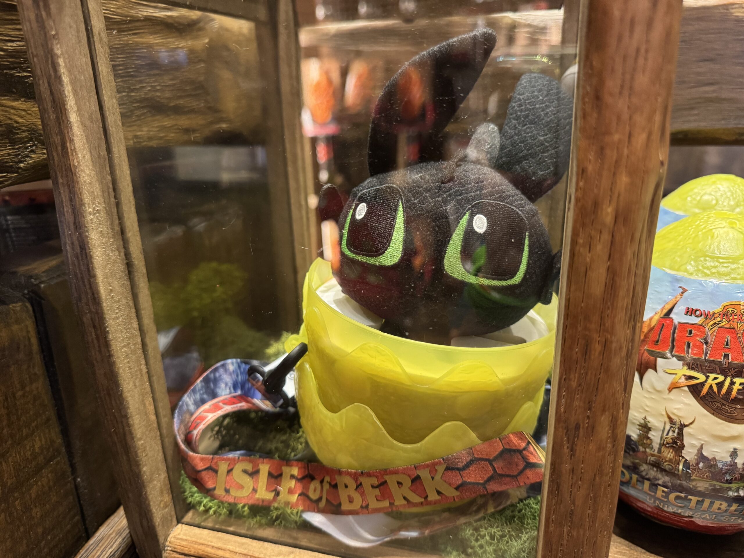 Once hatched, Toothless will be displayed in a yellow egg. Carry it with you with the strap that has "Isle of Berk" text.