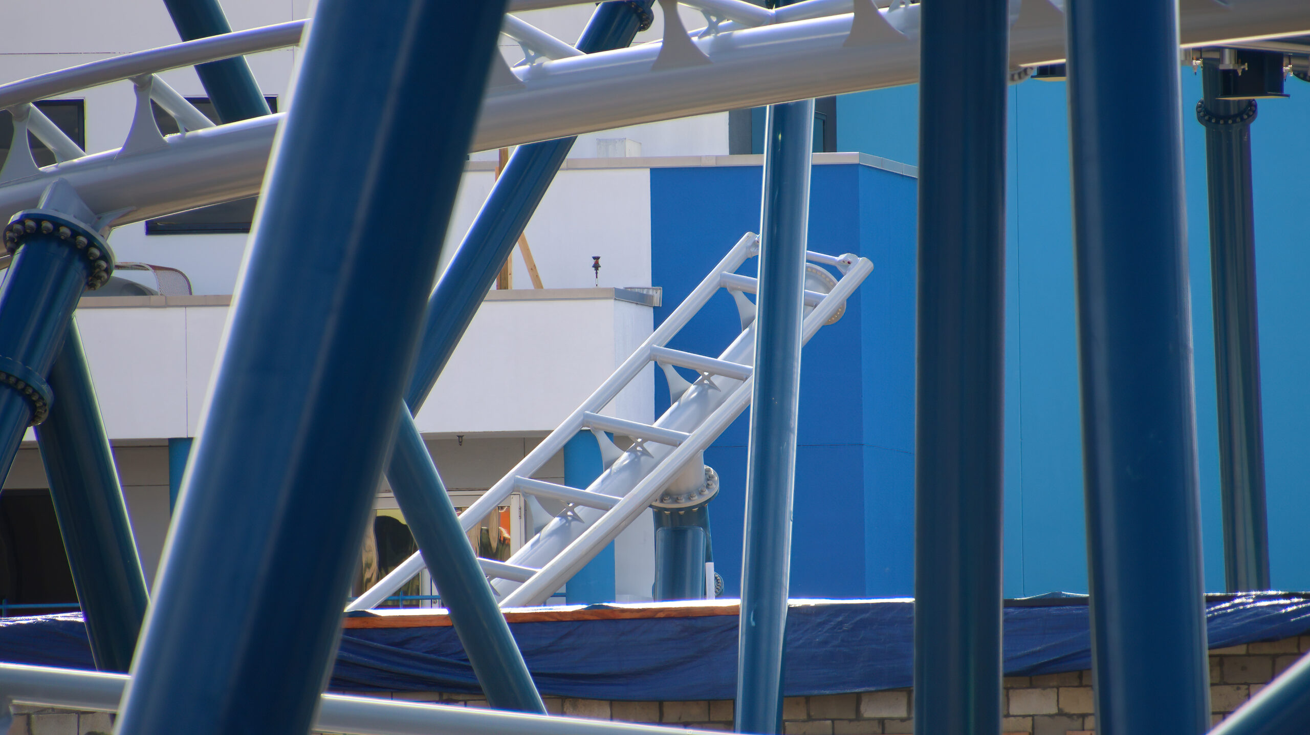 Pictured above is a recently-installed piece of track far behind the spike, near the former Blue Man Group building.