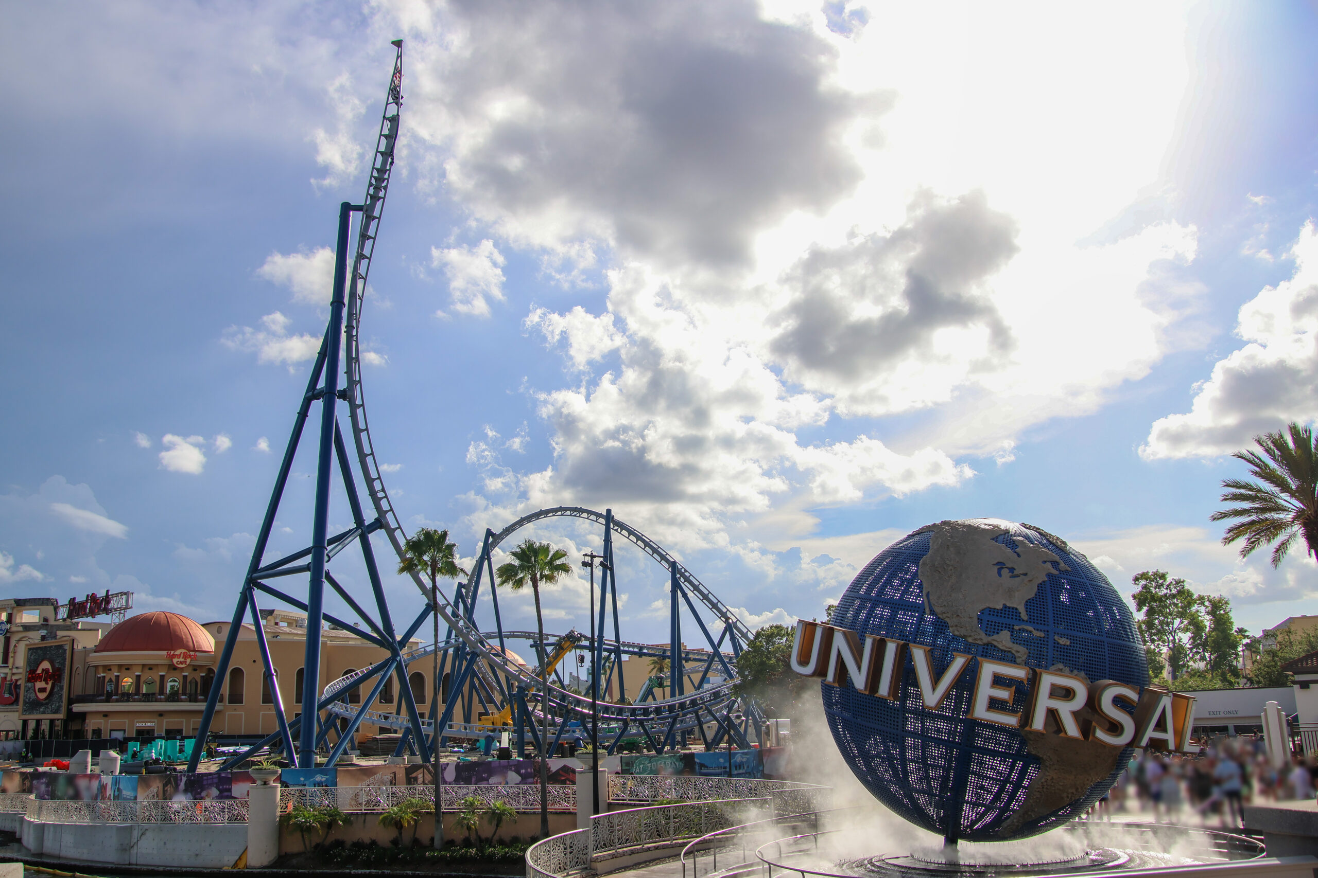 Crews have "topped off" the tallest point of Fast and Furious: Hollywood Drift at Universal Studios Florida — a 170-foot spike towering over CityWalk.