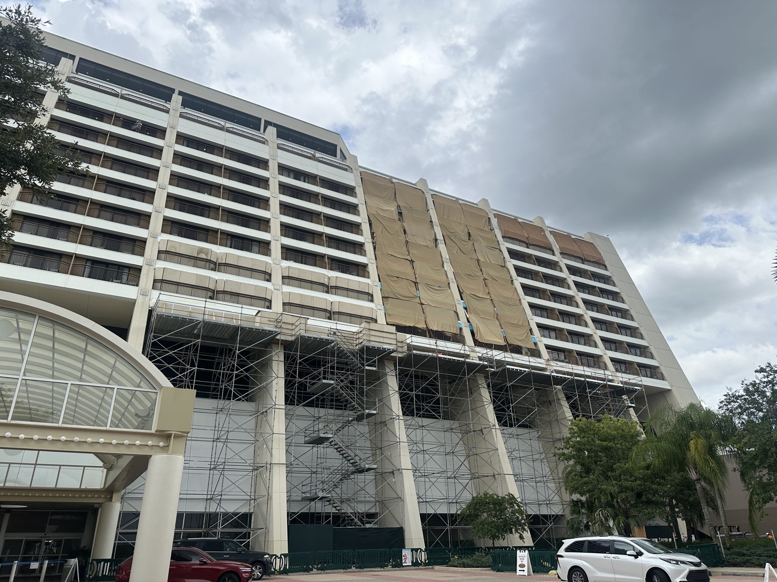 Scaffolding Shifts Across Disney's Contemporary Resort for Ongoing Refurbishment