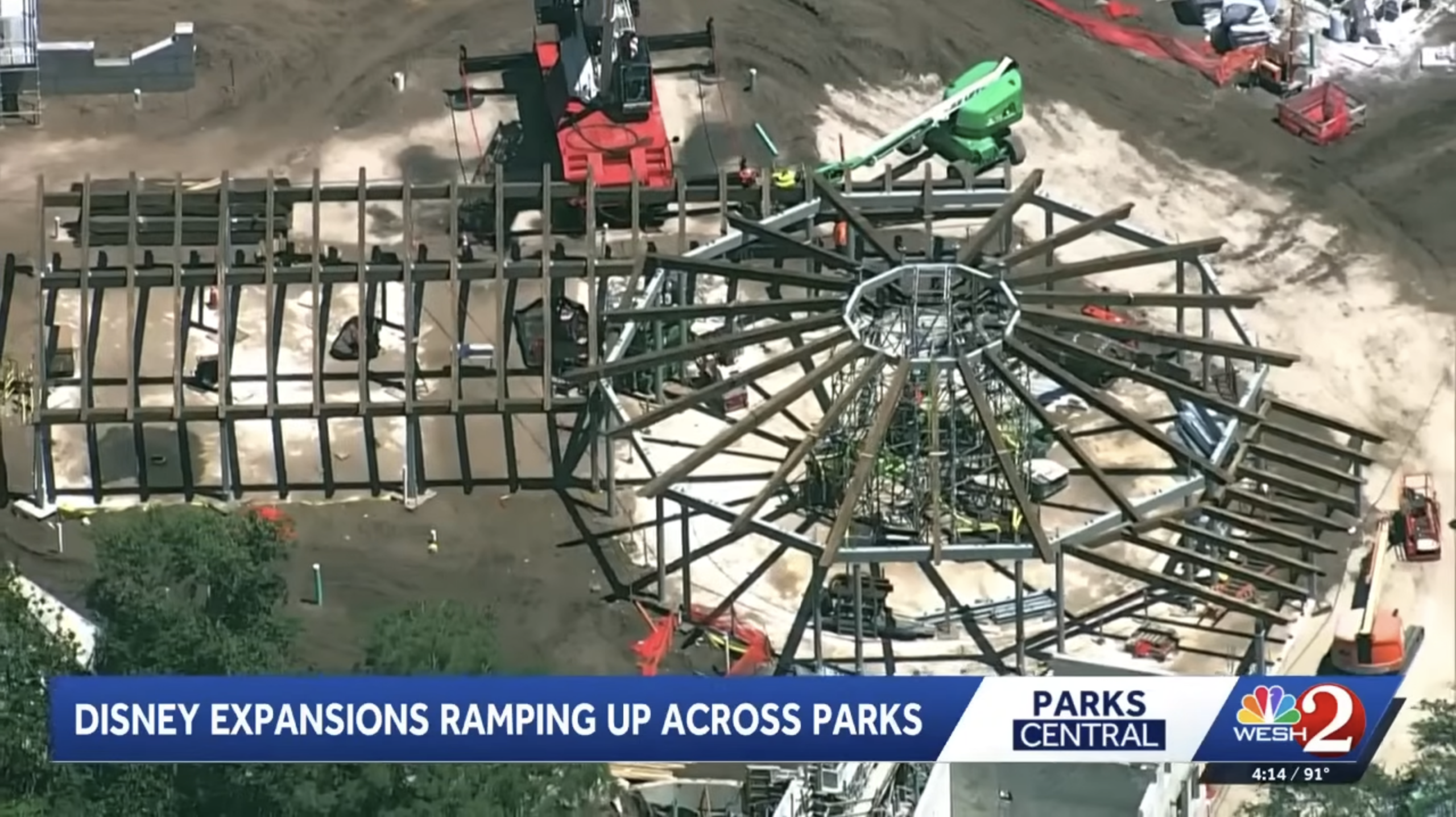 WESH 2 sent a helicopter over Walt Disney World, giving us an updated aerial look at construction projects, most notably Tropical Americas in Disney's Animal Kingdom.