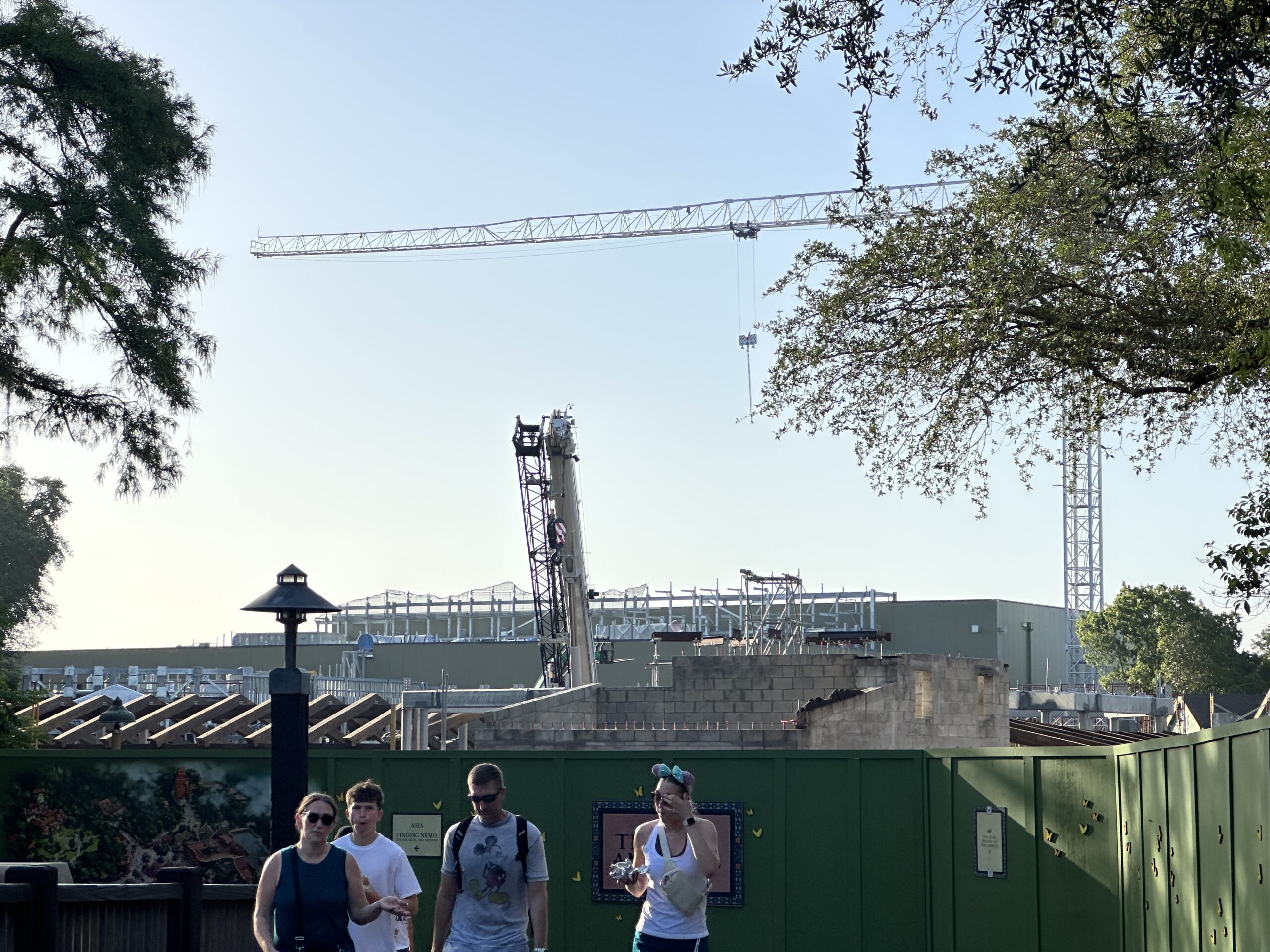 The top of the casita that will house the Encanto ride has reached another milestone. Steel structures have been added to the top of the building for what will be mountainous-style rocks.